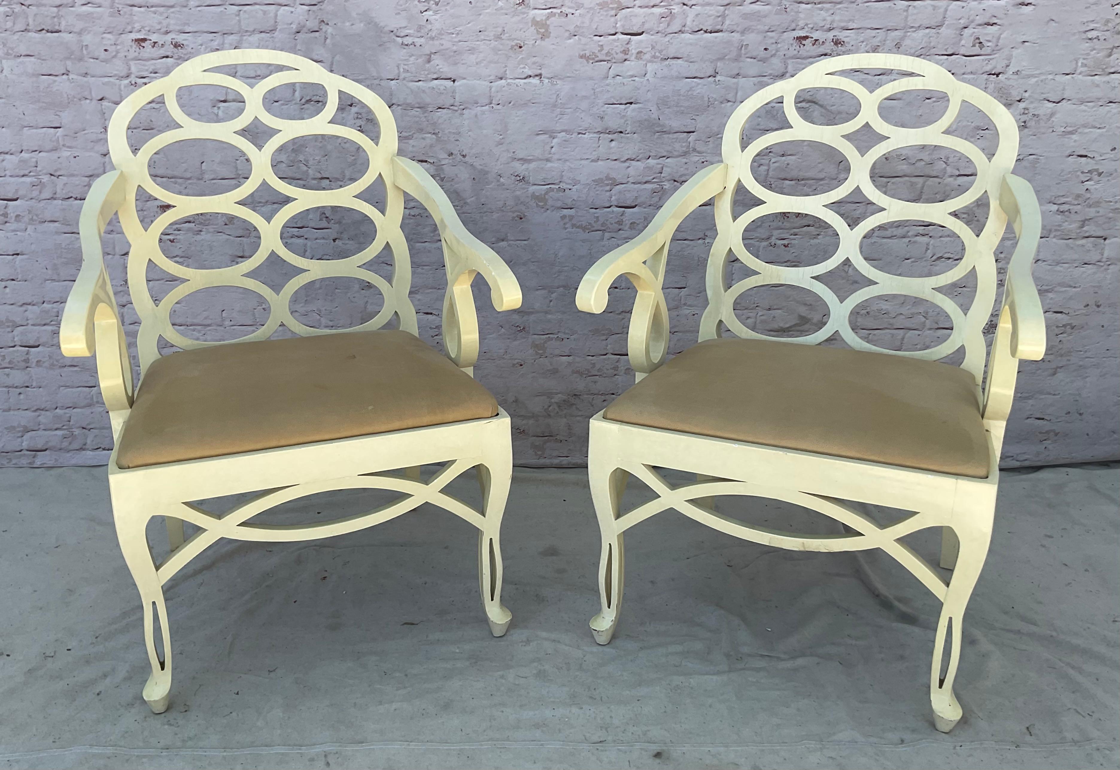 20ième siècle Paire de chaises Loop de style Francis Elkins en vente