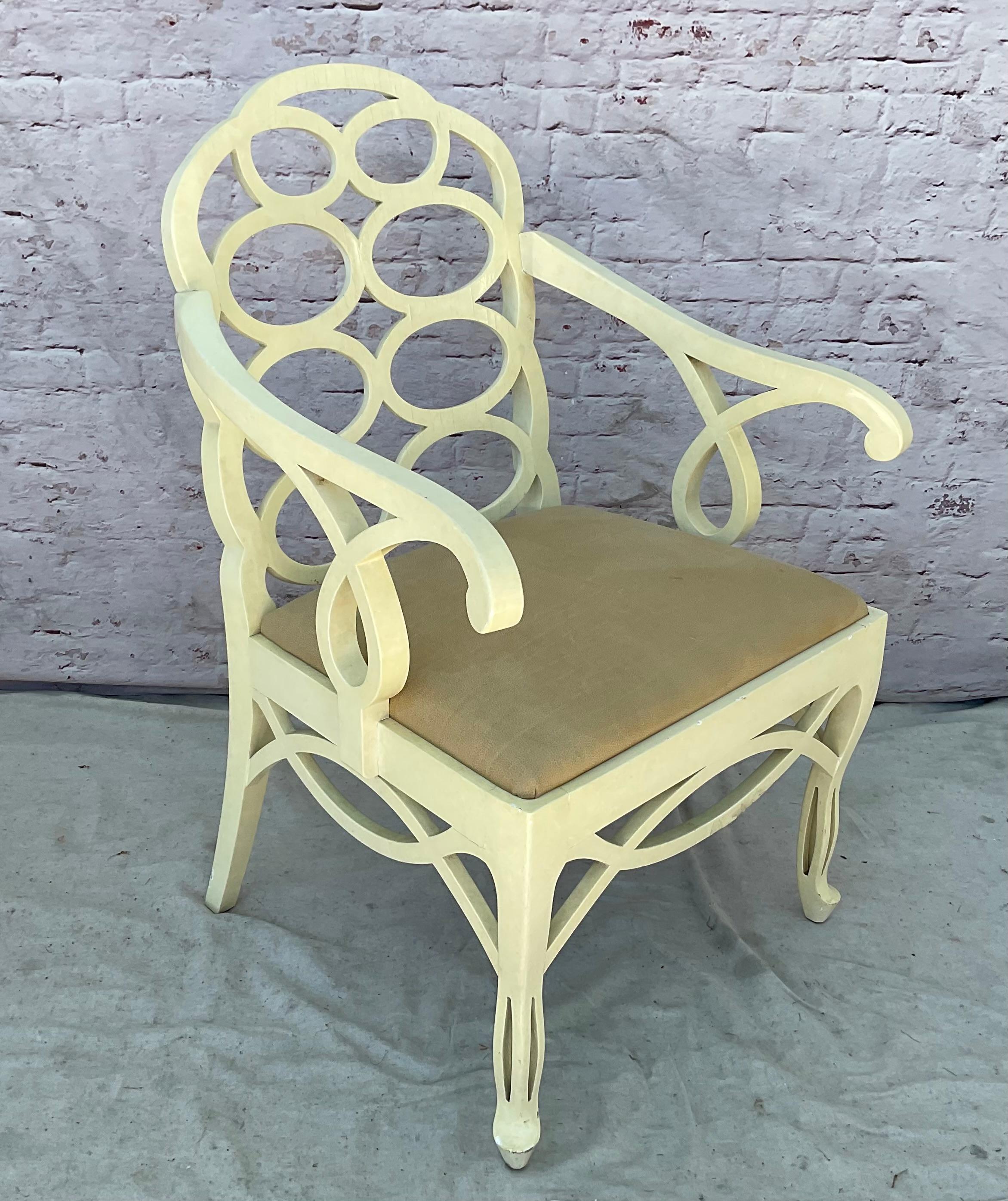 Cuir Paire de chaises Loop de style Francis Elkins en vente