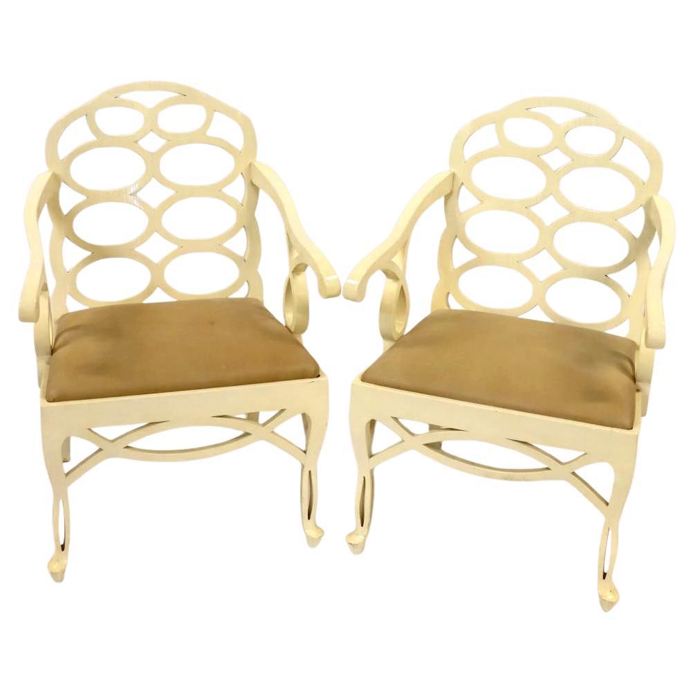 Pareja de sillas de lazo estilo Francis Elkins