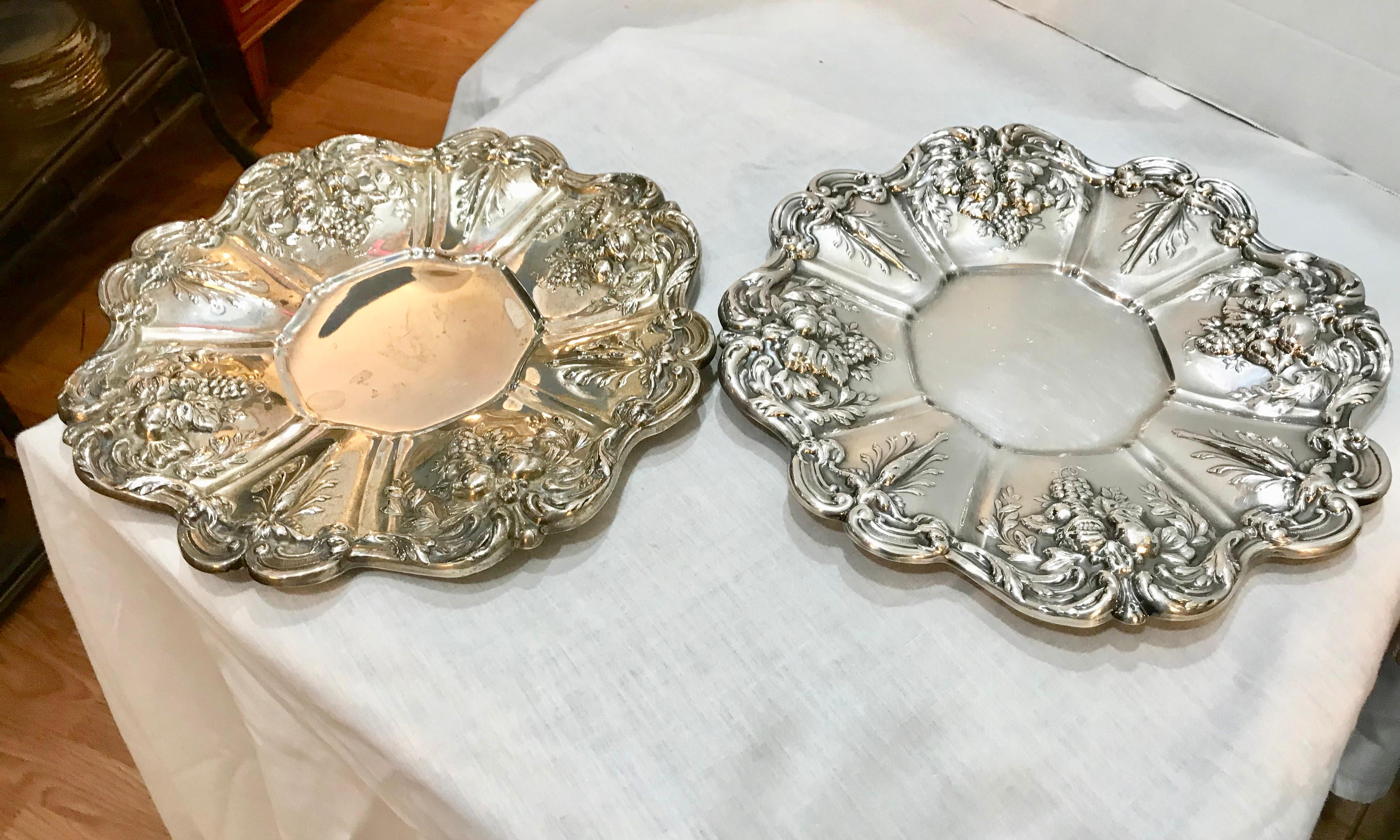 Pair of Francis I Pattern Sterling Silver Trays 9