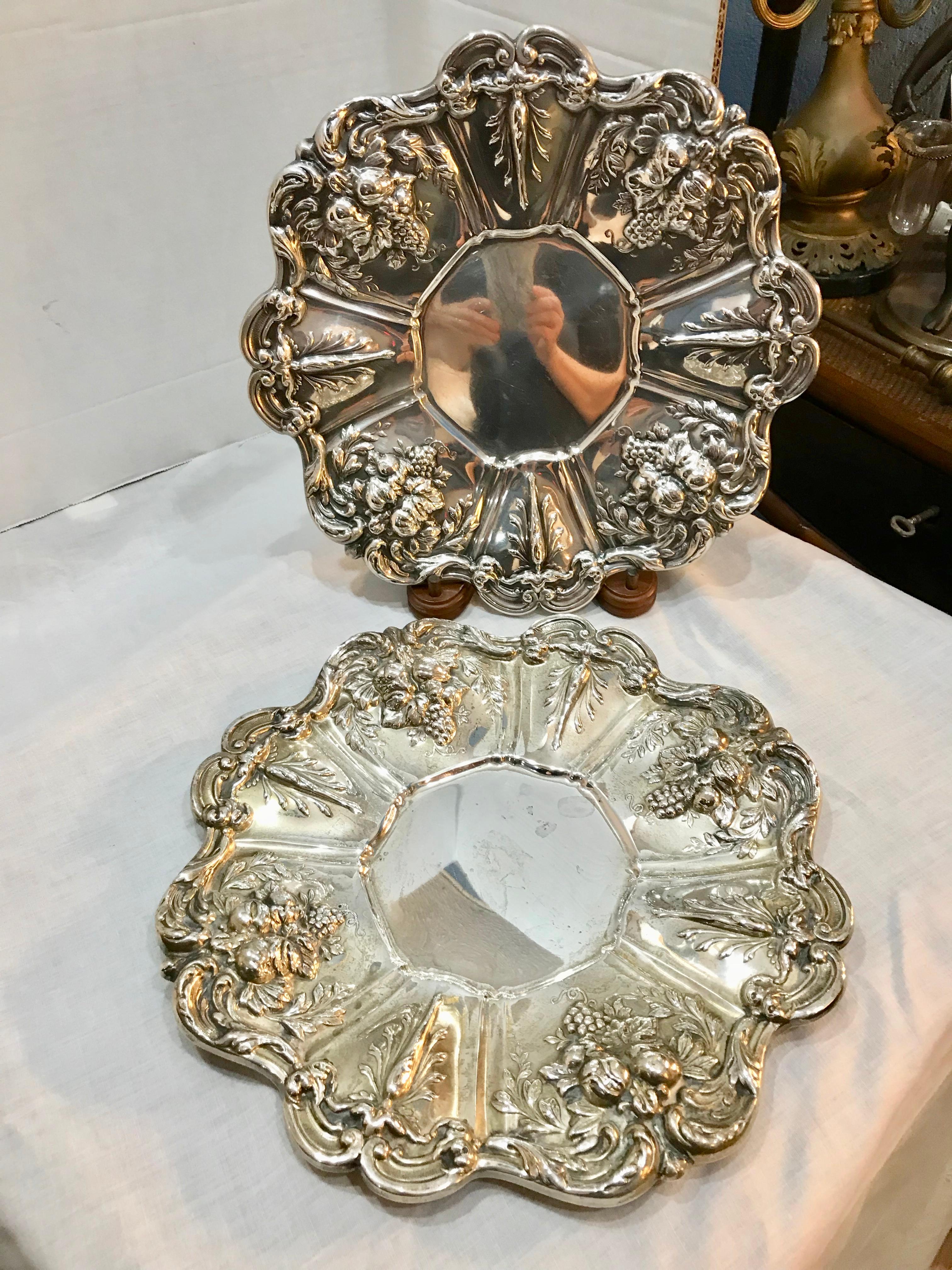 American Pair of Francis I Pattern Sterling Silver Trays