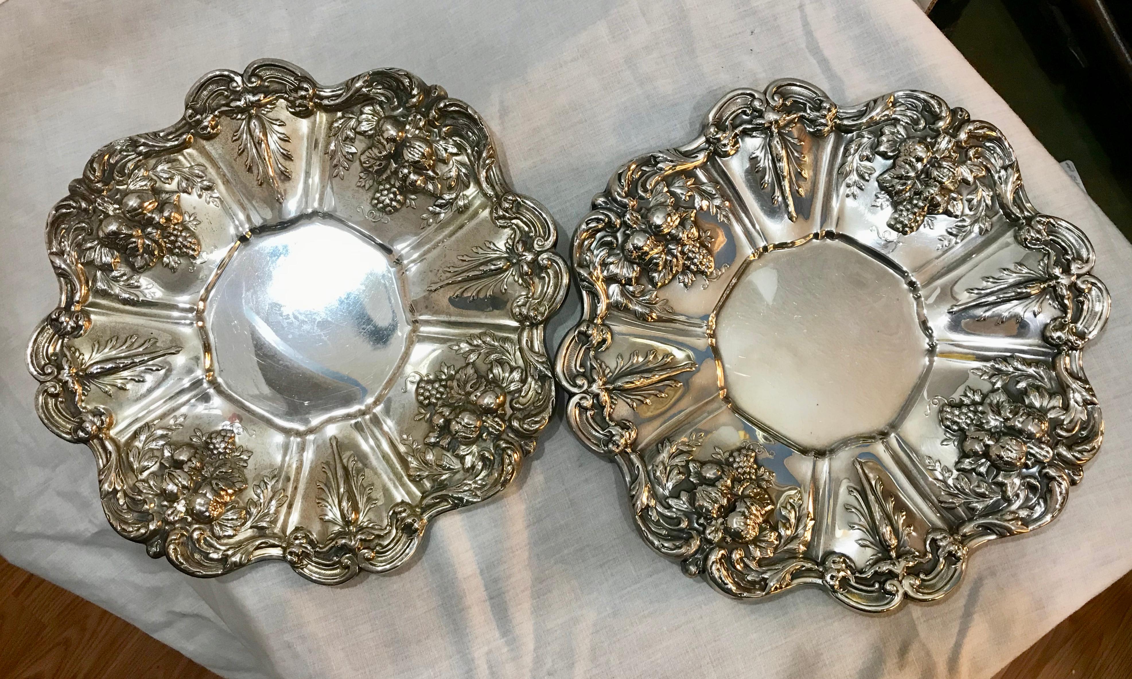 Mid-20th Century Pair of Francis I Pattern Sterling Silver Trays