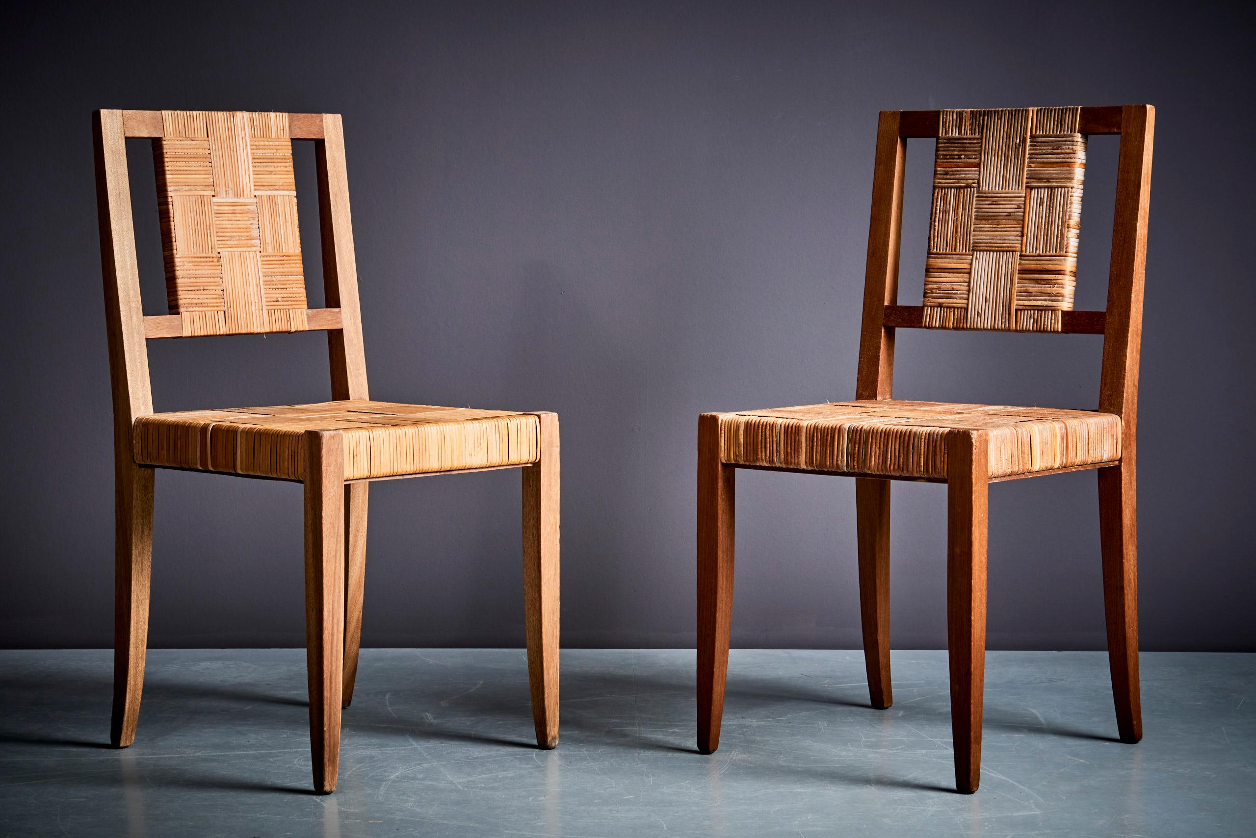 Pair of Francis Jourdain Art Deco Side Chairs, France 1910 2