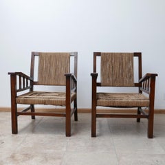 Pair of Francis Jourdain French Art Deco Rope Armchairs '2'