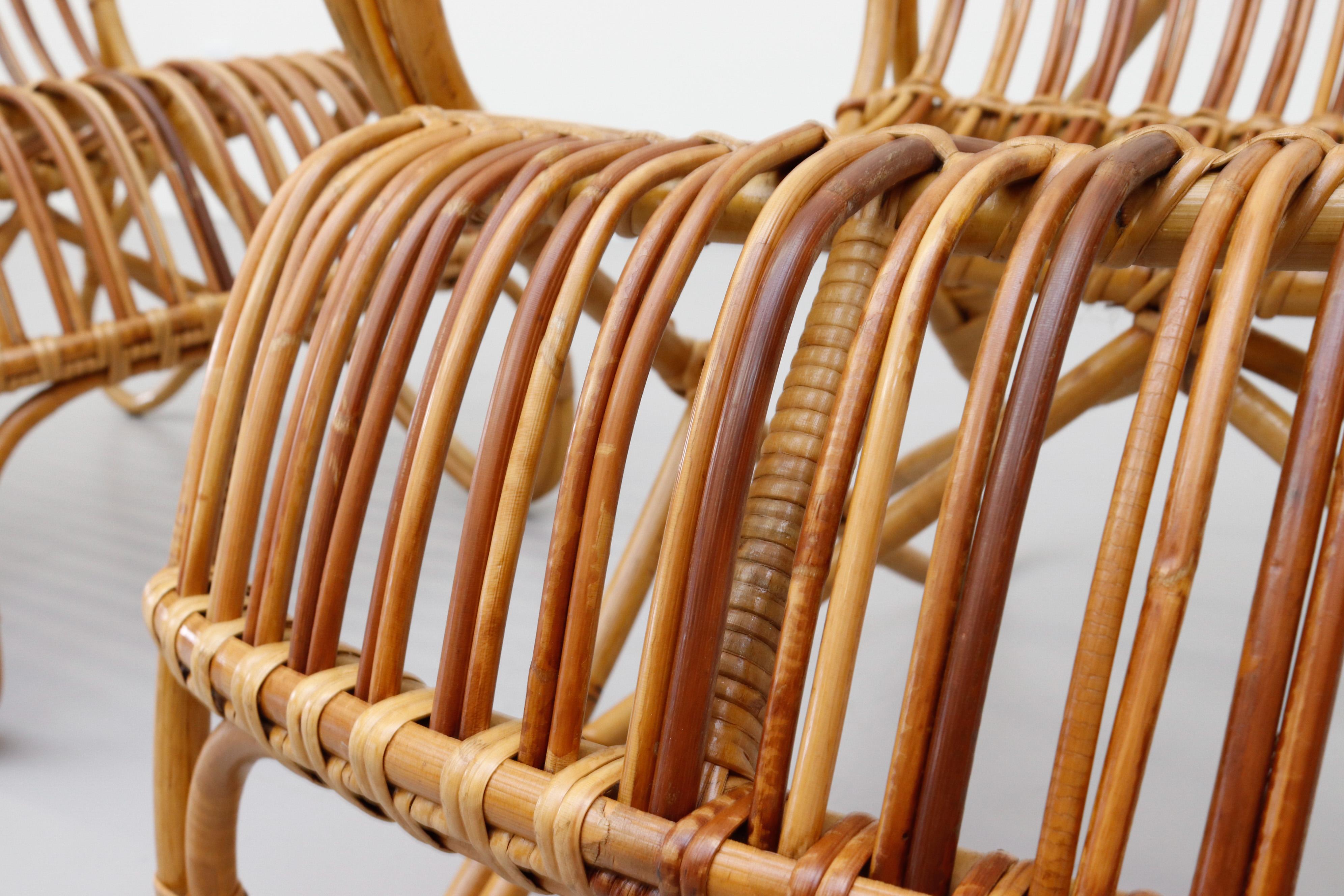 Pair of Franco Albini Inspired Bamboo Chairs by Rohé Noordwolde 6