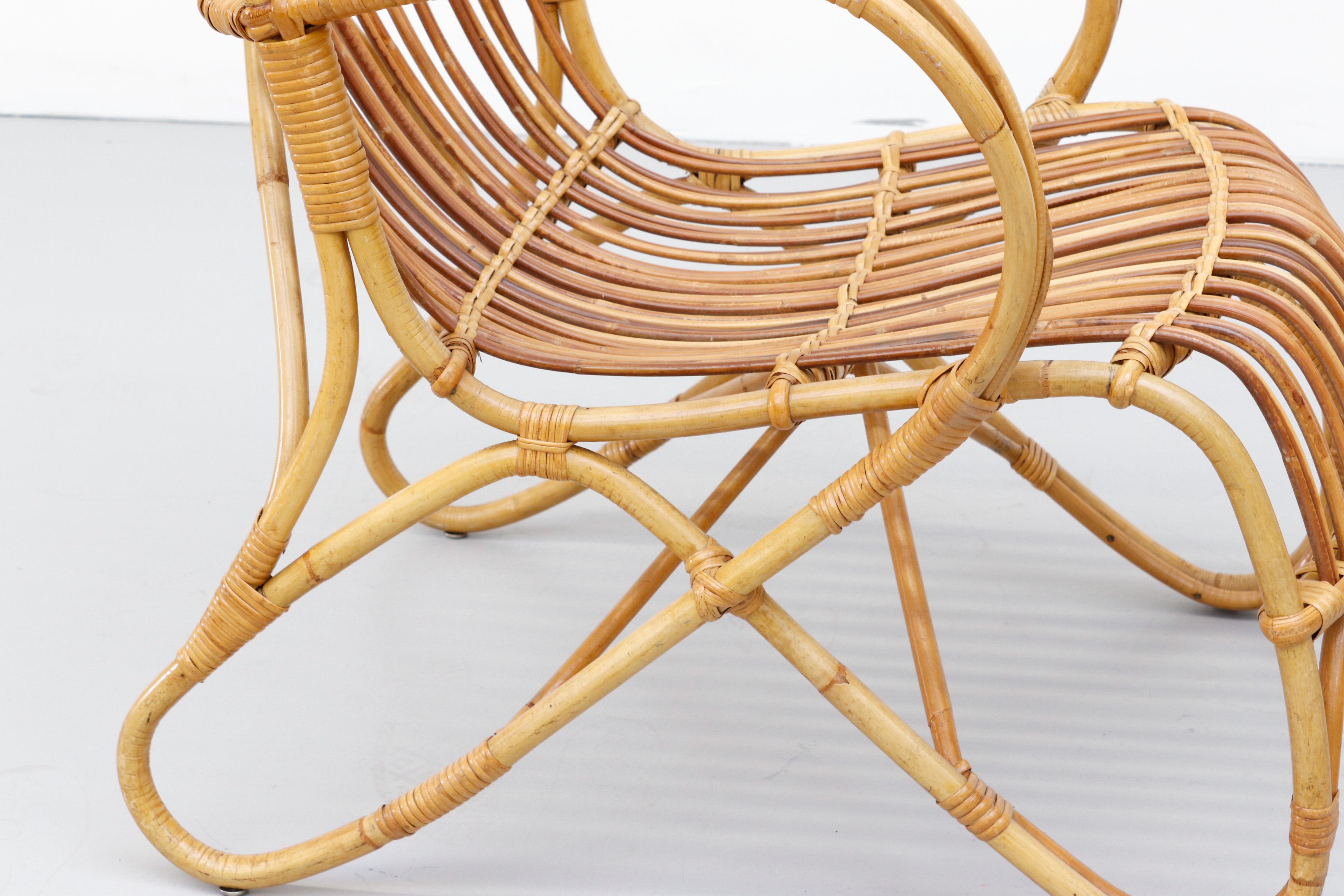 Pair of Franco Albini Inspired Bamboo Chairs by Rohé Noordwolde 7