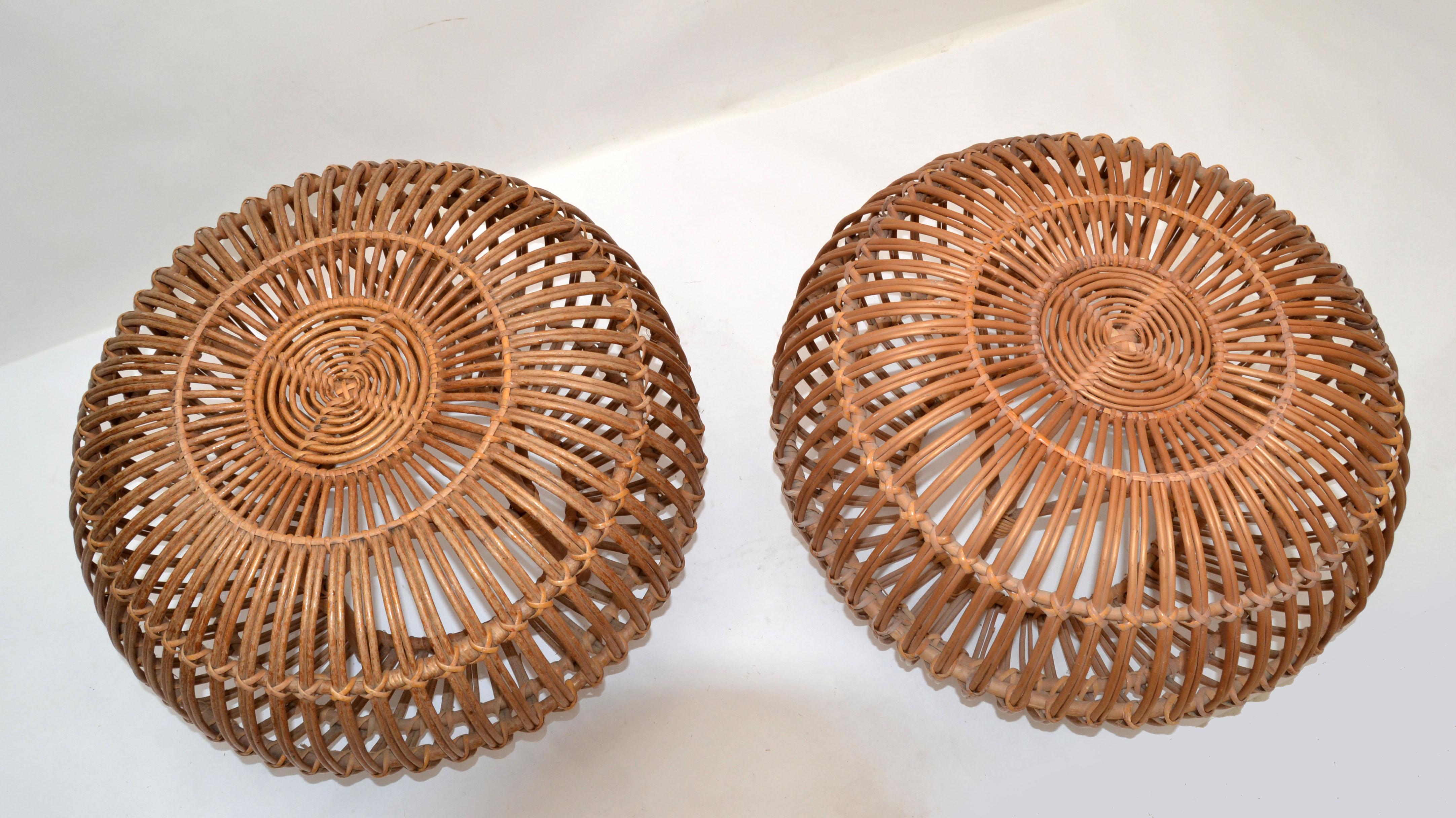 Pair of Franco Albini Ottomans, Side Table, Poufs or Footstools Italy 1960 7