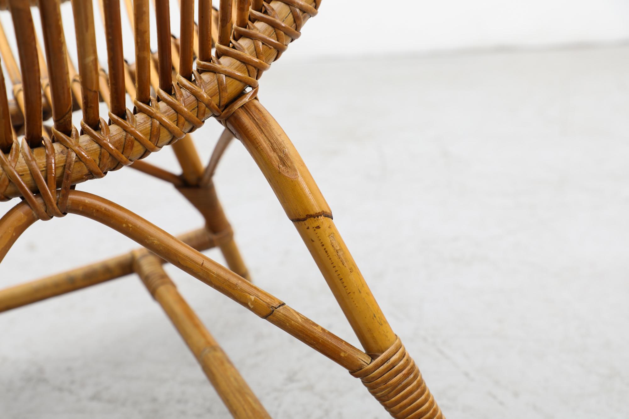 Paire de chaises longues en bambou de style Franco Albini du milieu du siècle dernier en vente 7