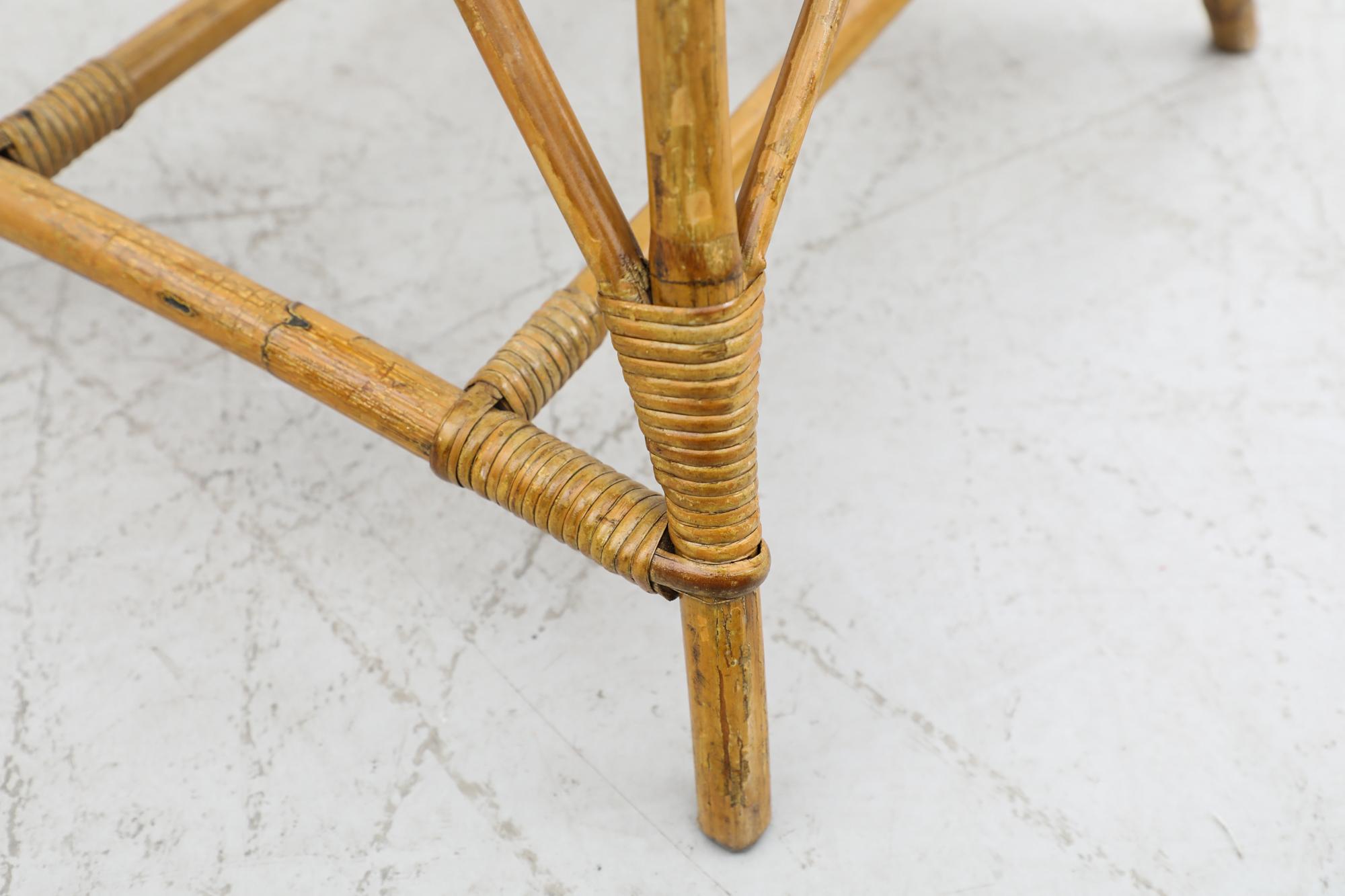 Pareja de tumbonas de bambú estilo Franco Albini de mediados de siglo en venta 10