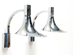 Pair of Franco Albini trumpet wall lamps