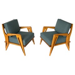 Pair of Franco Campo and Carlo Graffi Sculptural Italian Lounge Chairs