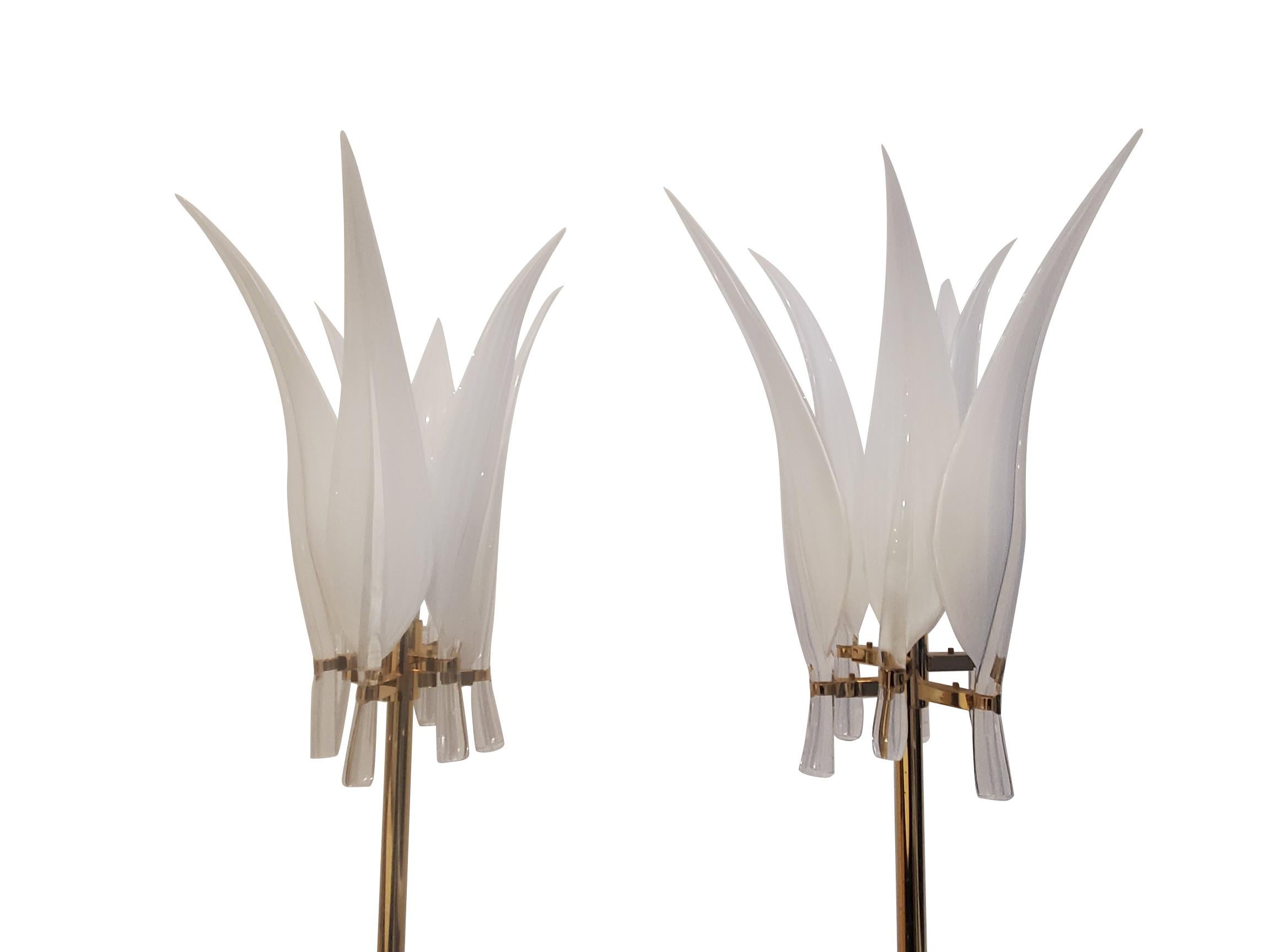 20th Century Pair of Franco Luce Murano Floor Lamps  For Sale