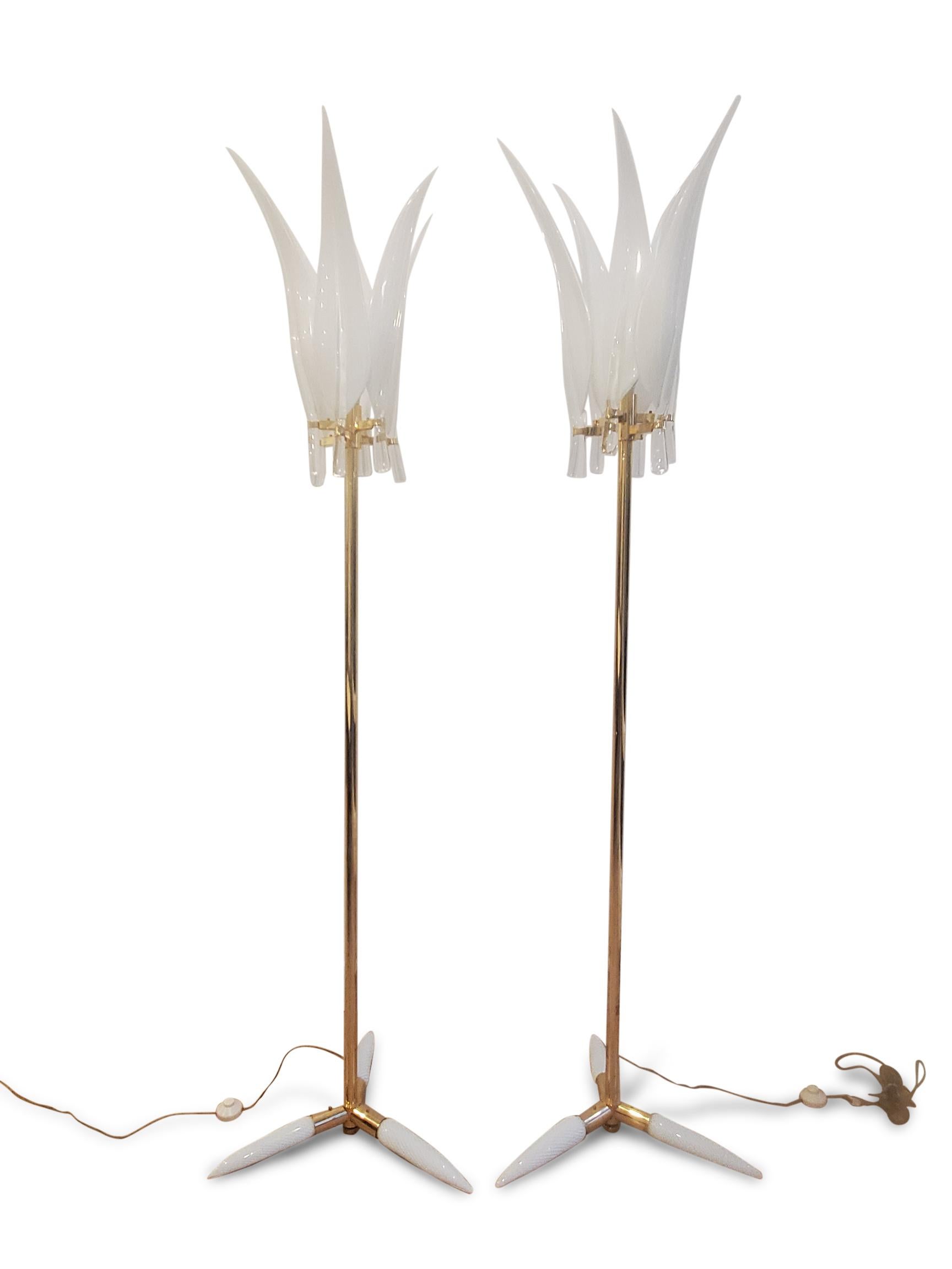 Pair of Franco Luce Murano Floor Lamps  For Sale 1