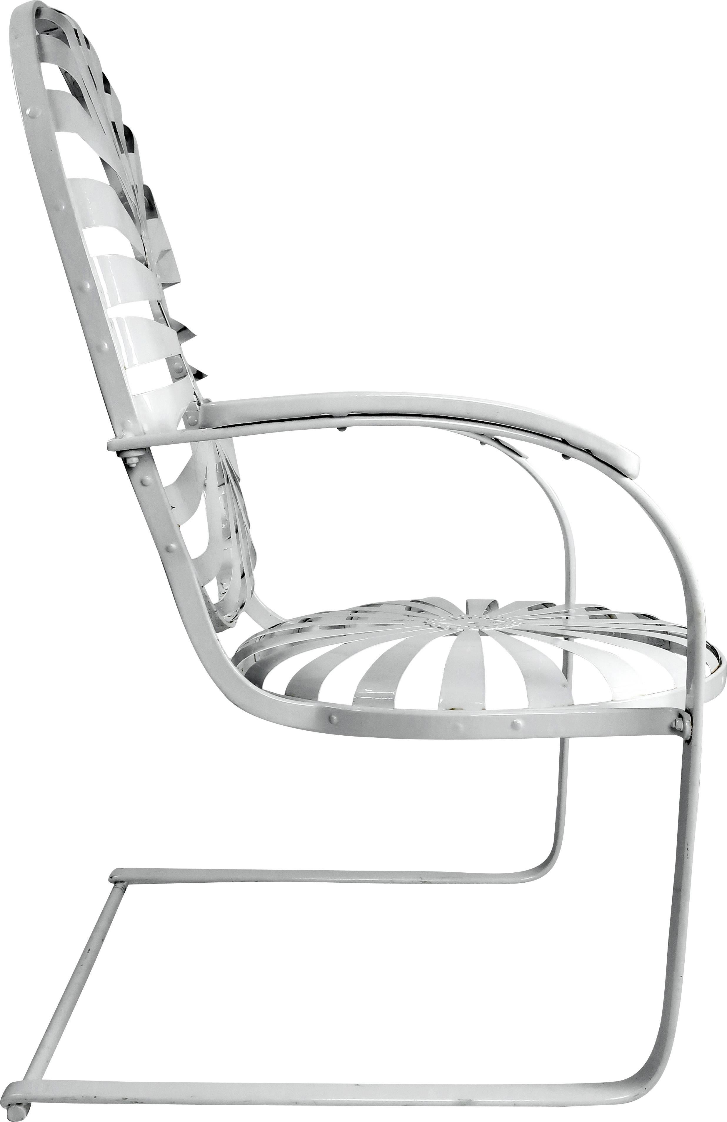 Pair of Francois Carre Vintage Sunburst Cantilevered Chairs In Good Condition In Brooklyn, NY