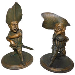 Pair of Francois George Candlesticks France Musketeers