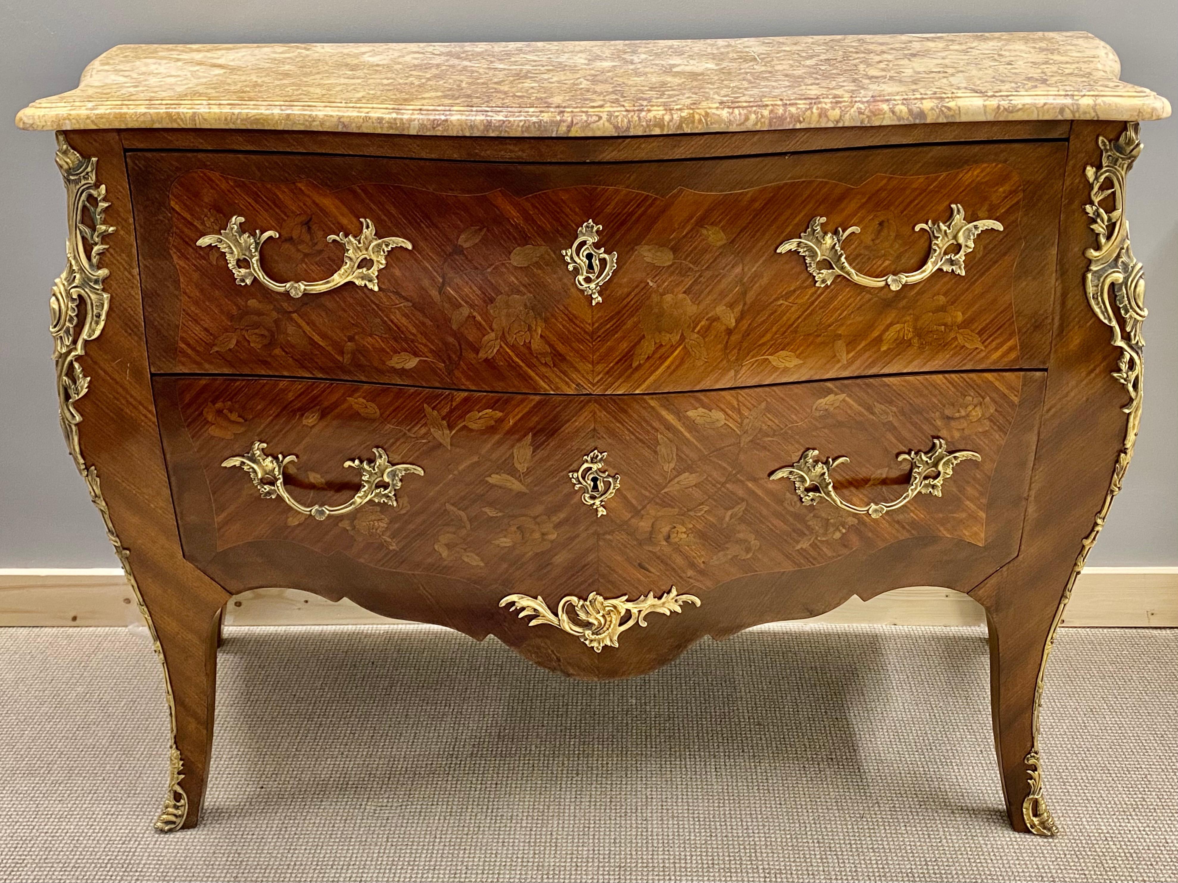 Pair of Francois Linke Signed Bombe Inlaid Commodes Nightstands 5