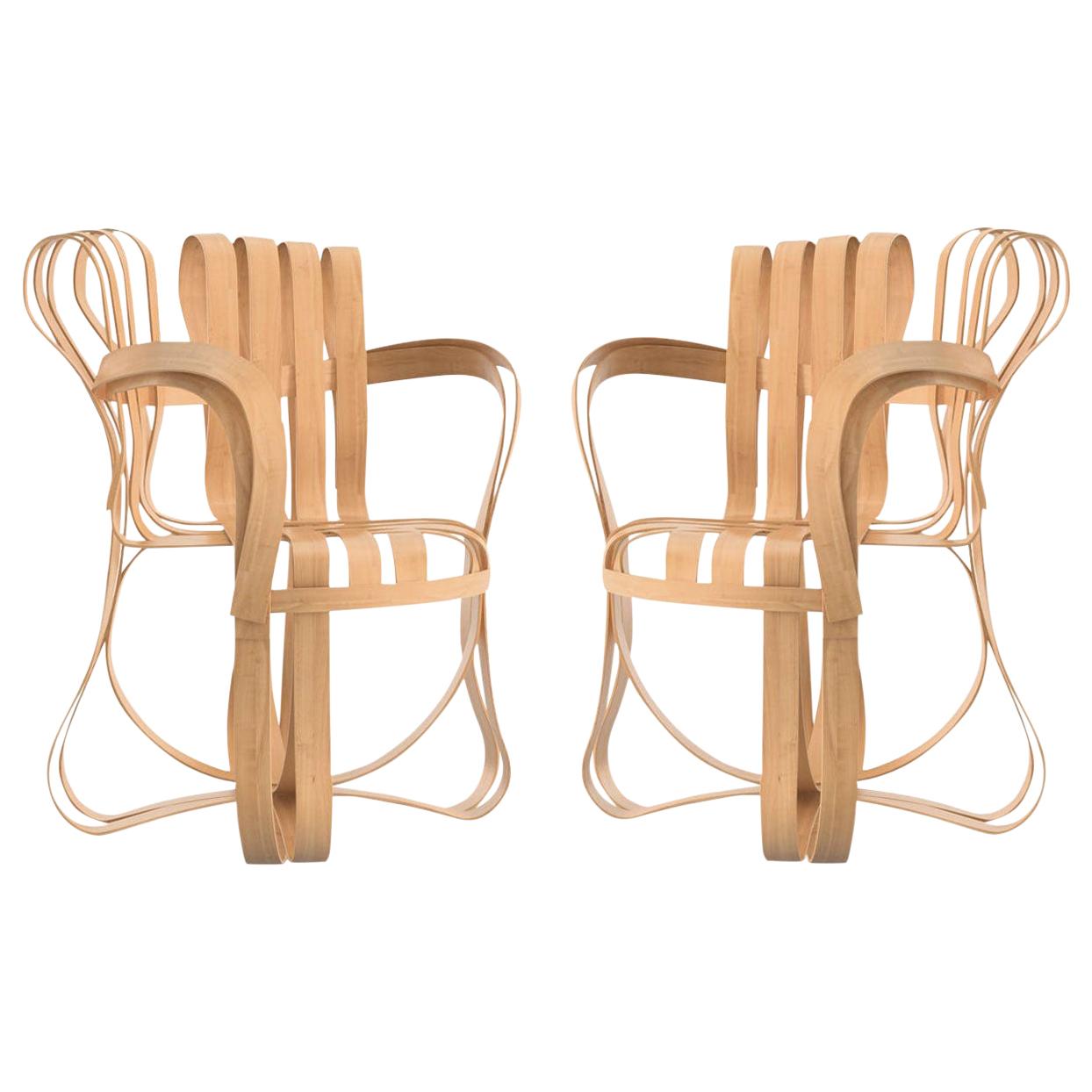 Pair of Frank Gehry for Knoll Cross Check Chairs