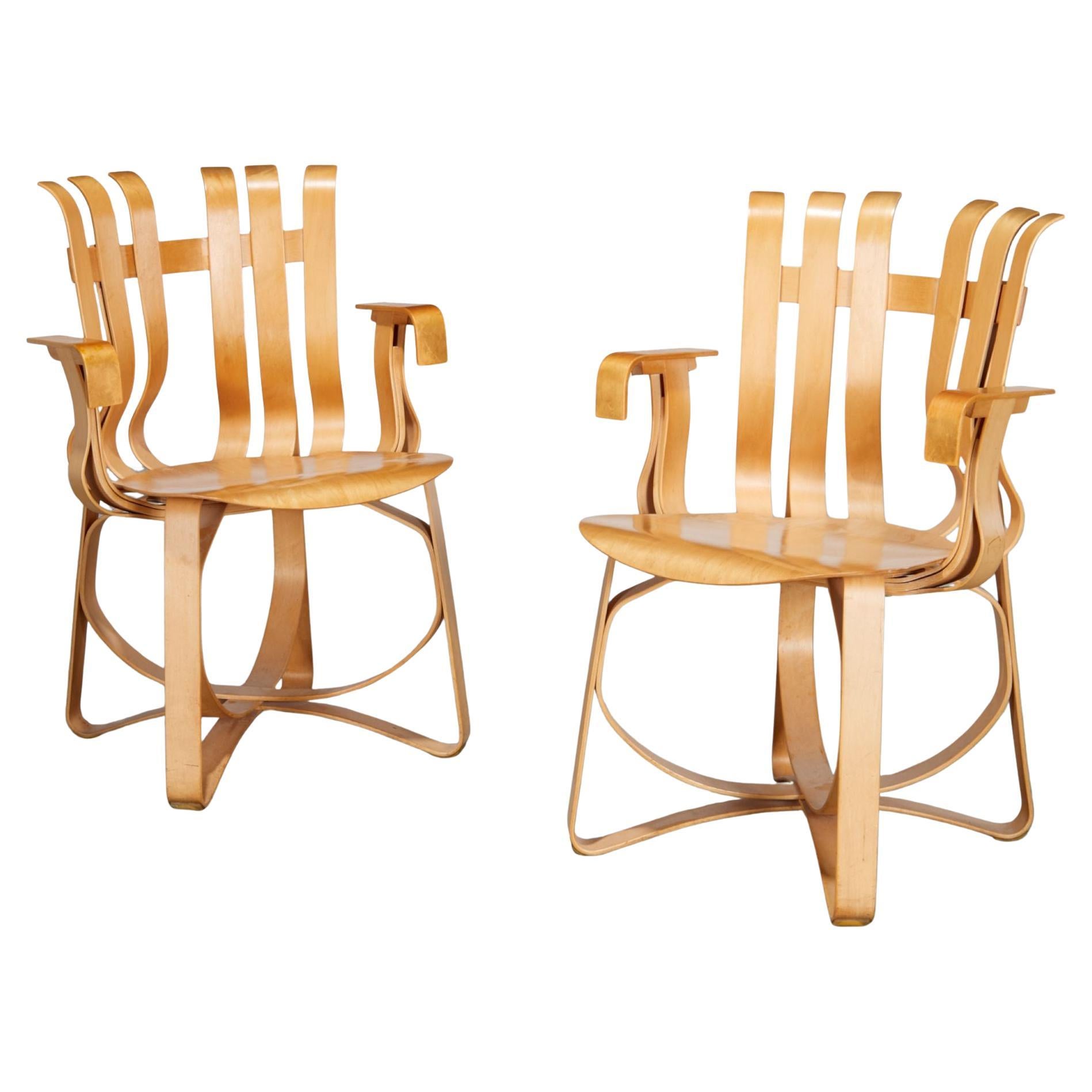 Pair of Frank Gehry for Knoll “Hat Trick” Bentwood Armchairs, USA, 1996 For Sale