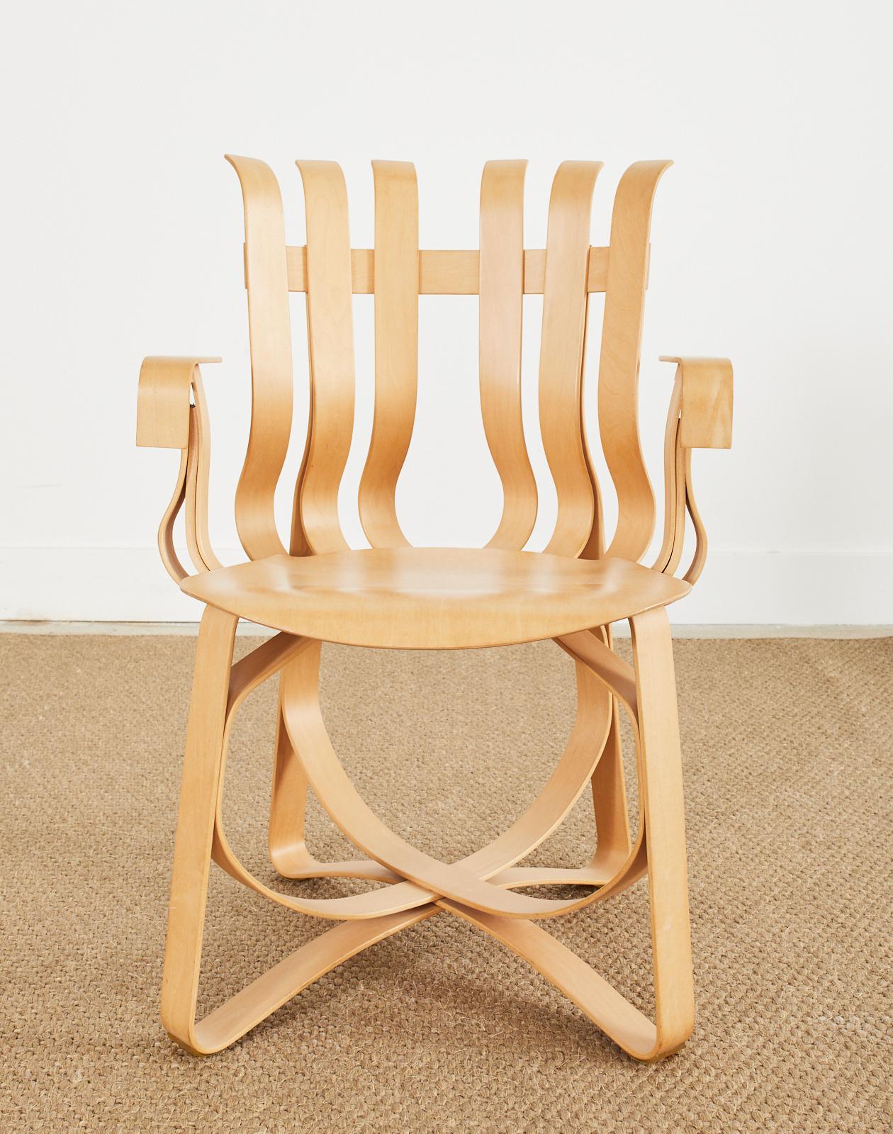 20th Century Pair of Frank Gehry for Knoll Maple Hat Trick Chairs