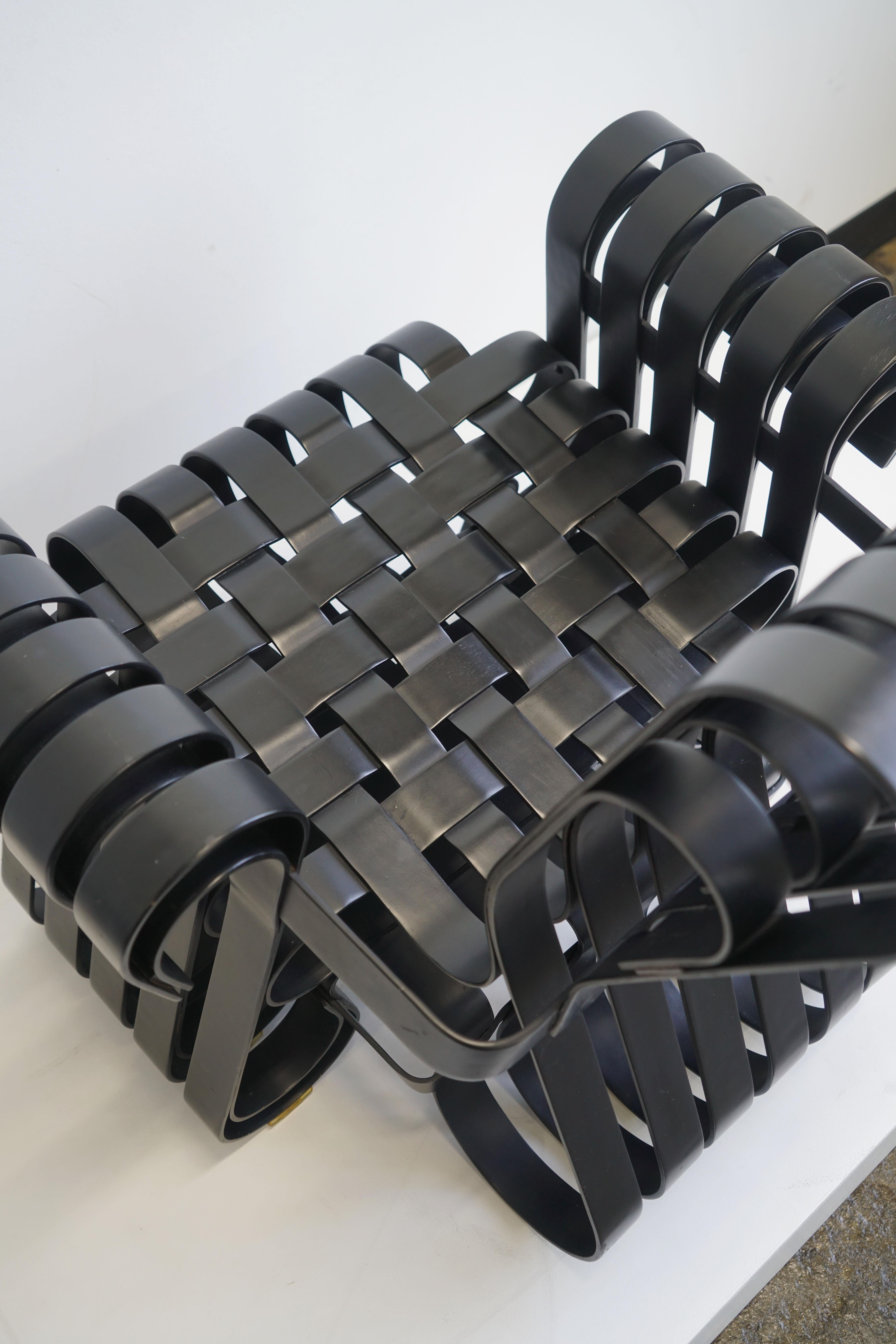 Pair of Frank Gehry Power Play Chairs for Knoll, Black Lacquered For Sale 5