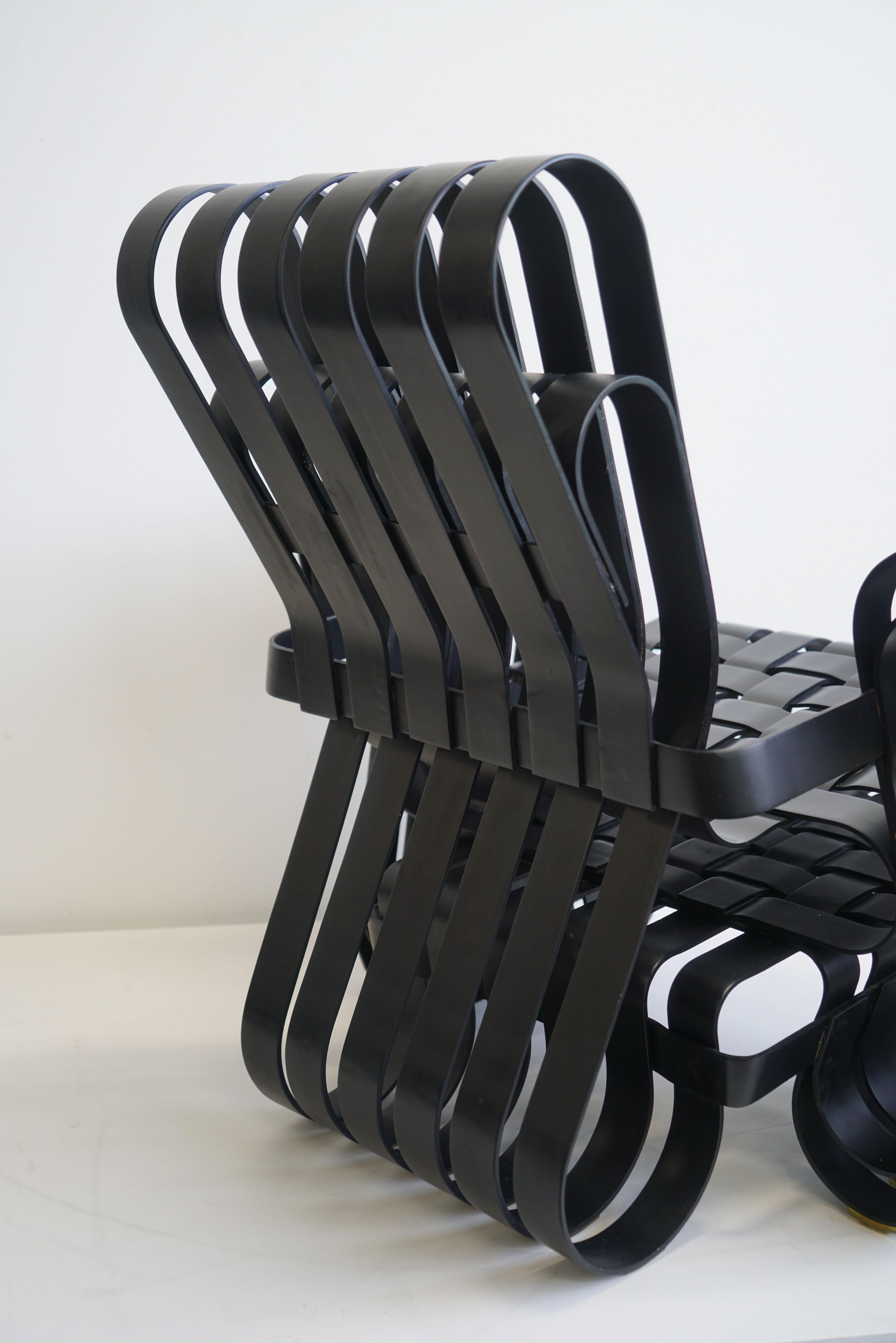 Pair of Frank Gehry Power Play Chairs for Knoll, Black Lacquered For Sale 7