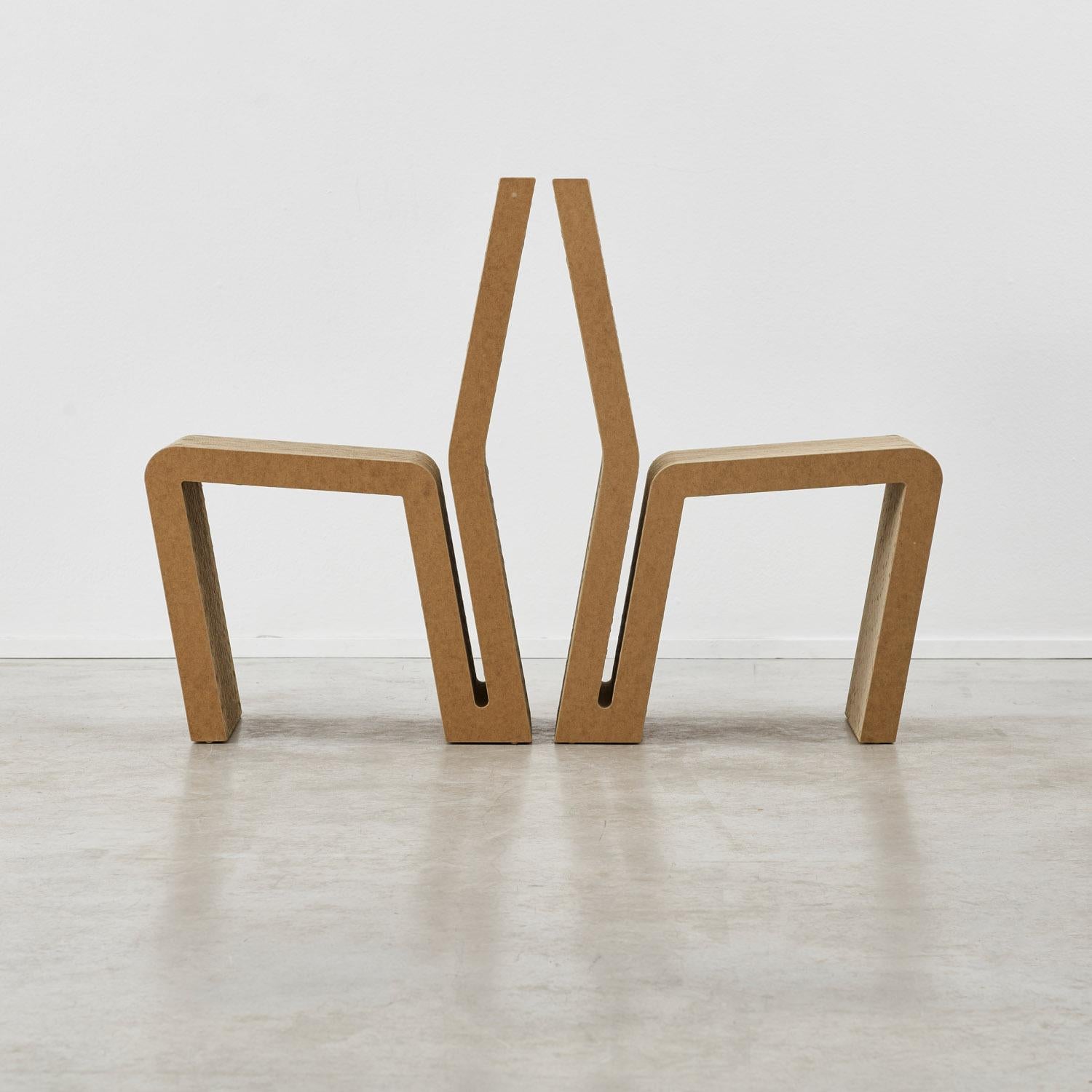Swiss Pair of Frank Gehry Side Chairs in corrugated cardboard Vitra - USA 1972 For Sale
