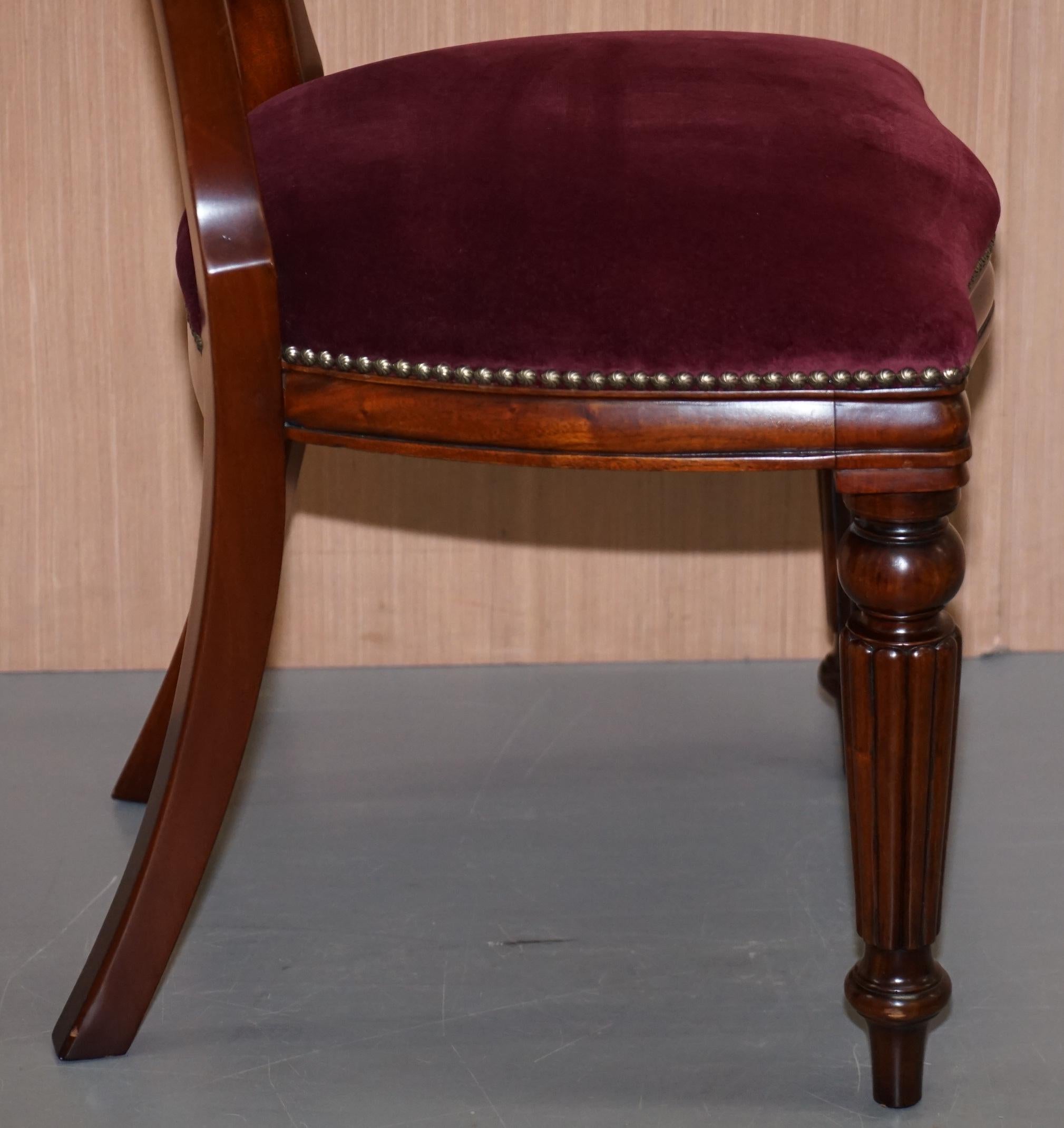 Pair of Frank Hudson & Sons Harrods Stamped Medallion Hardwood Dining Chairs 1