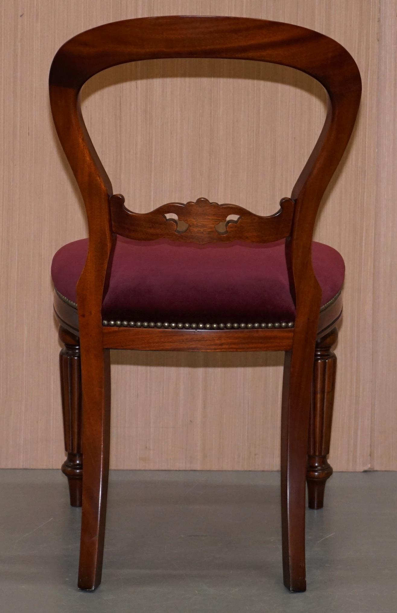 Pair of Frank Hudson & Sons Harrods Stamped Medallion Hardwood Dining Chairs 2