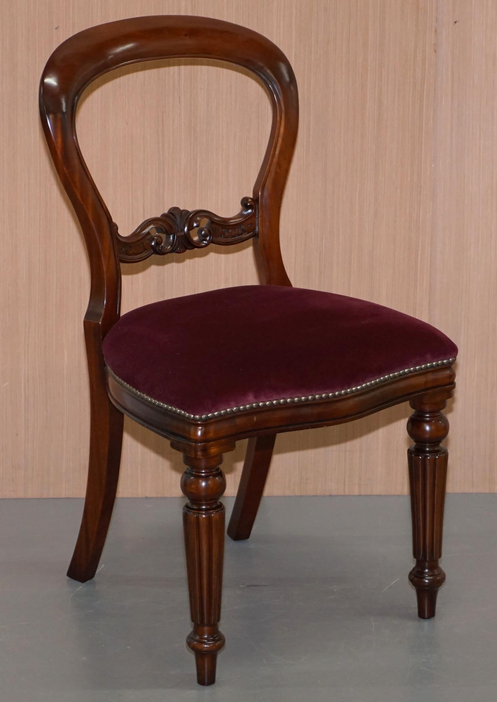 Pair of Frank Hudson & Sons Harrods Stamped Medallion Hardwood Dining Chairs 7