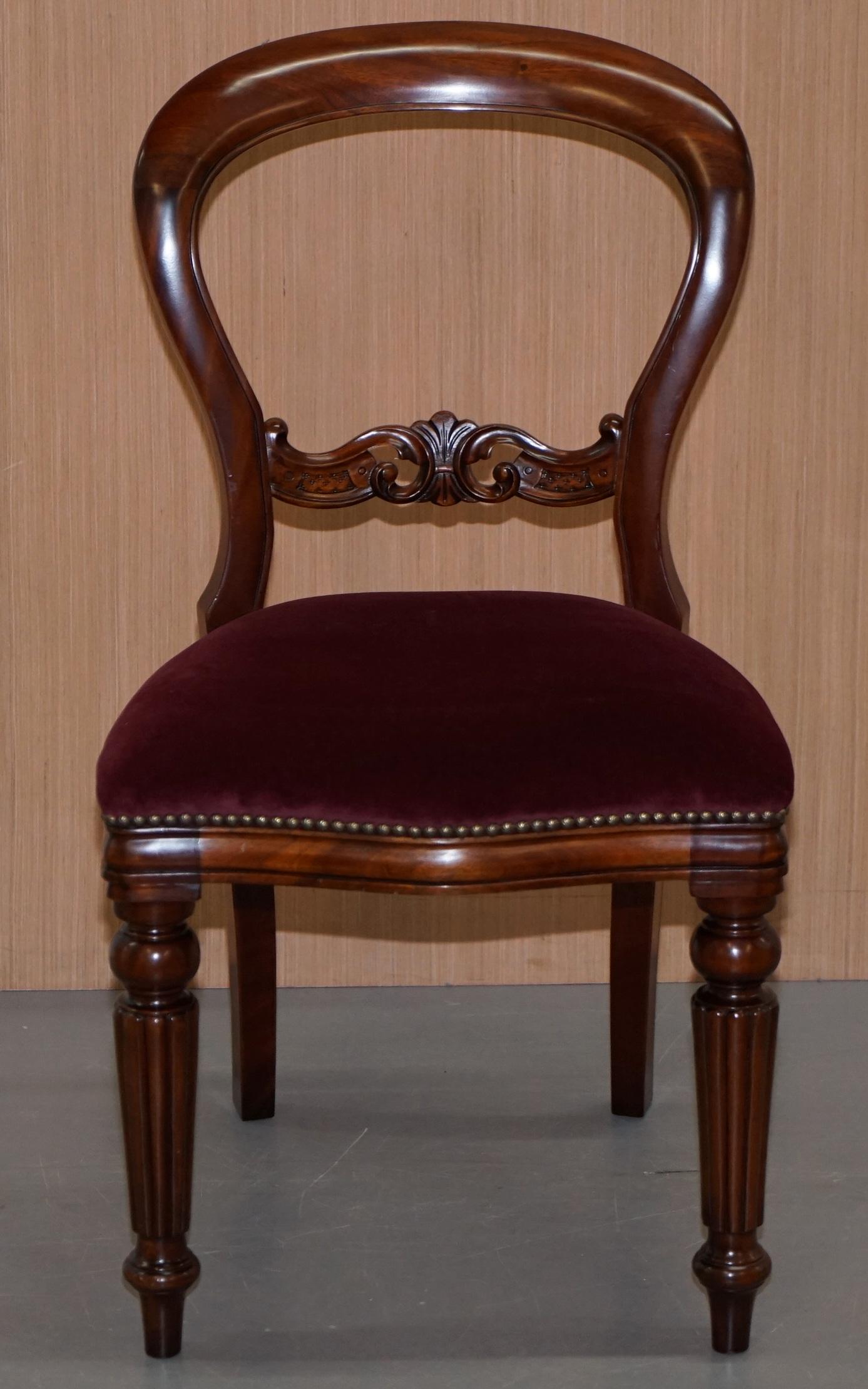 Pair of Frank Hudson & Sons Harrods Stamped Medallion Hardwood Dining Chairs 8