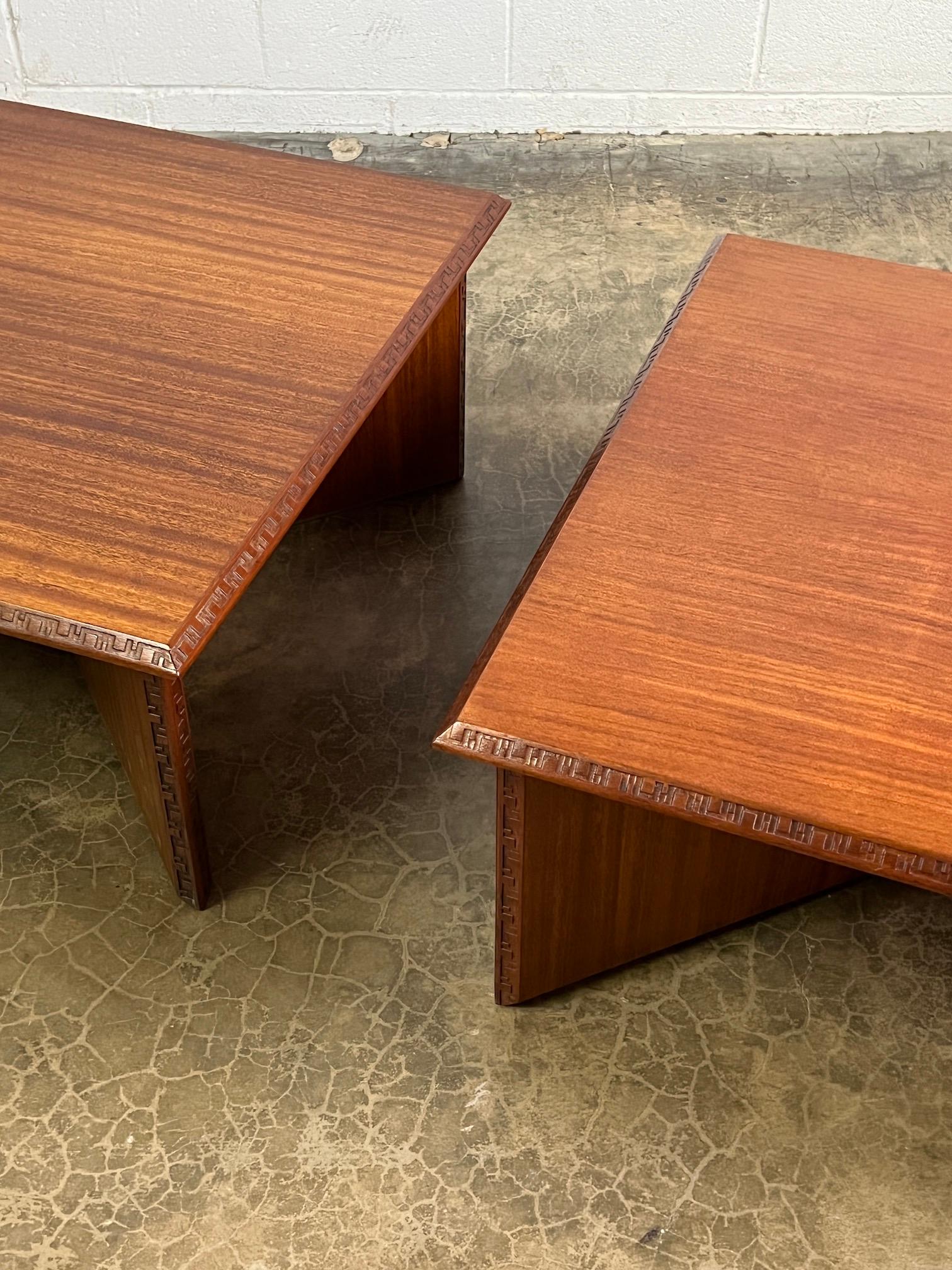 Pair of Frank Lloyd Wright Coffee Tables for Henredon In Good Condition In Dallas, TX