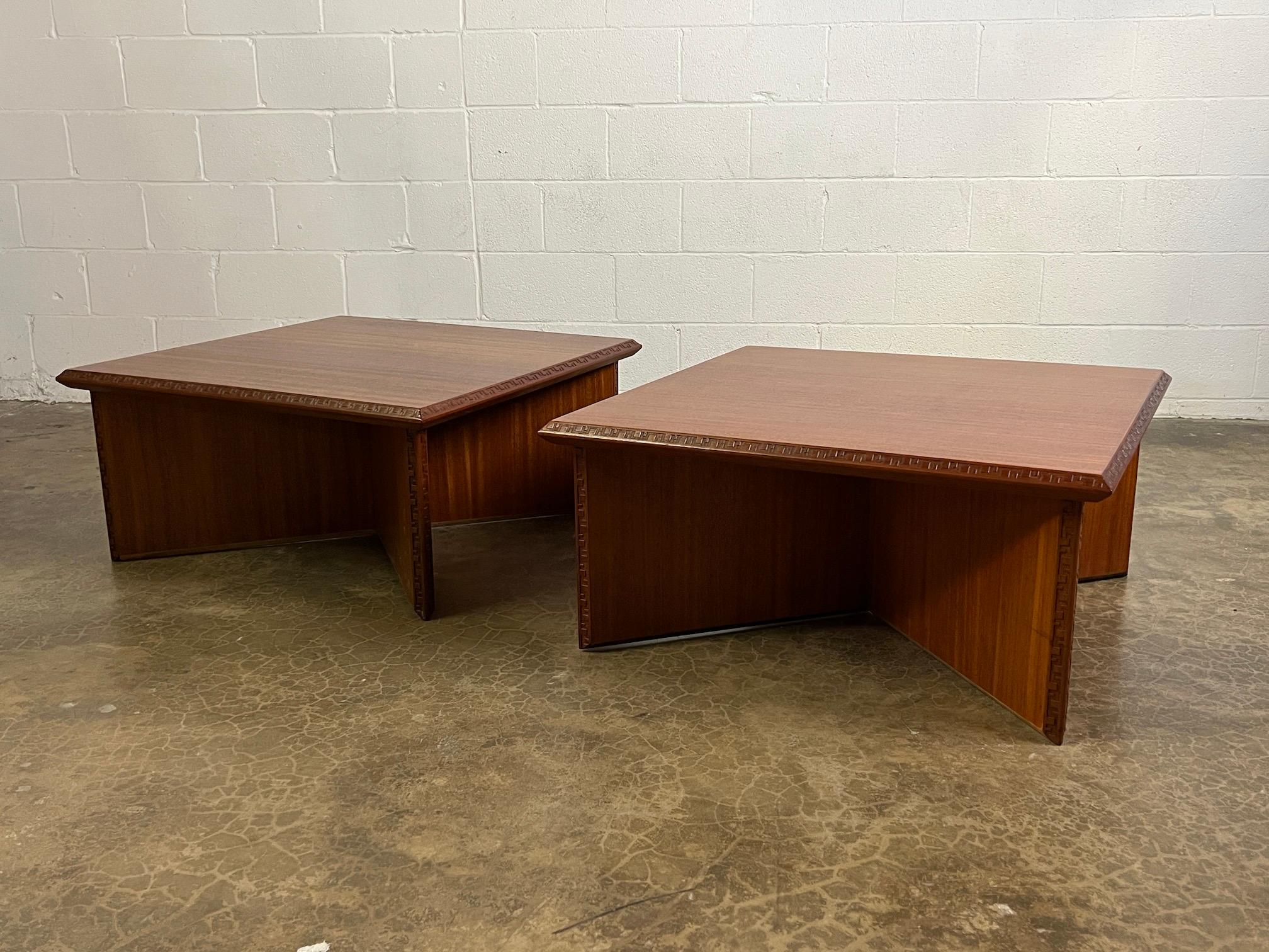 Mid-20th Century Pair of Frank Lloyd Wright Coffee Tables for Henredon