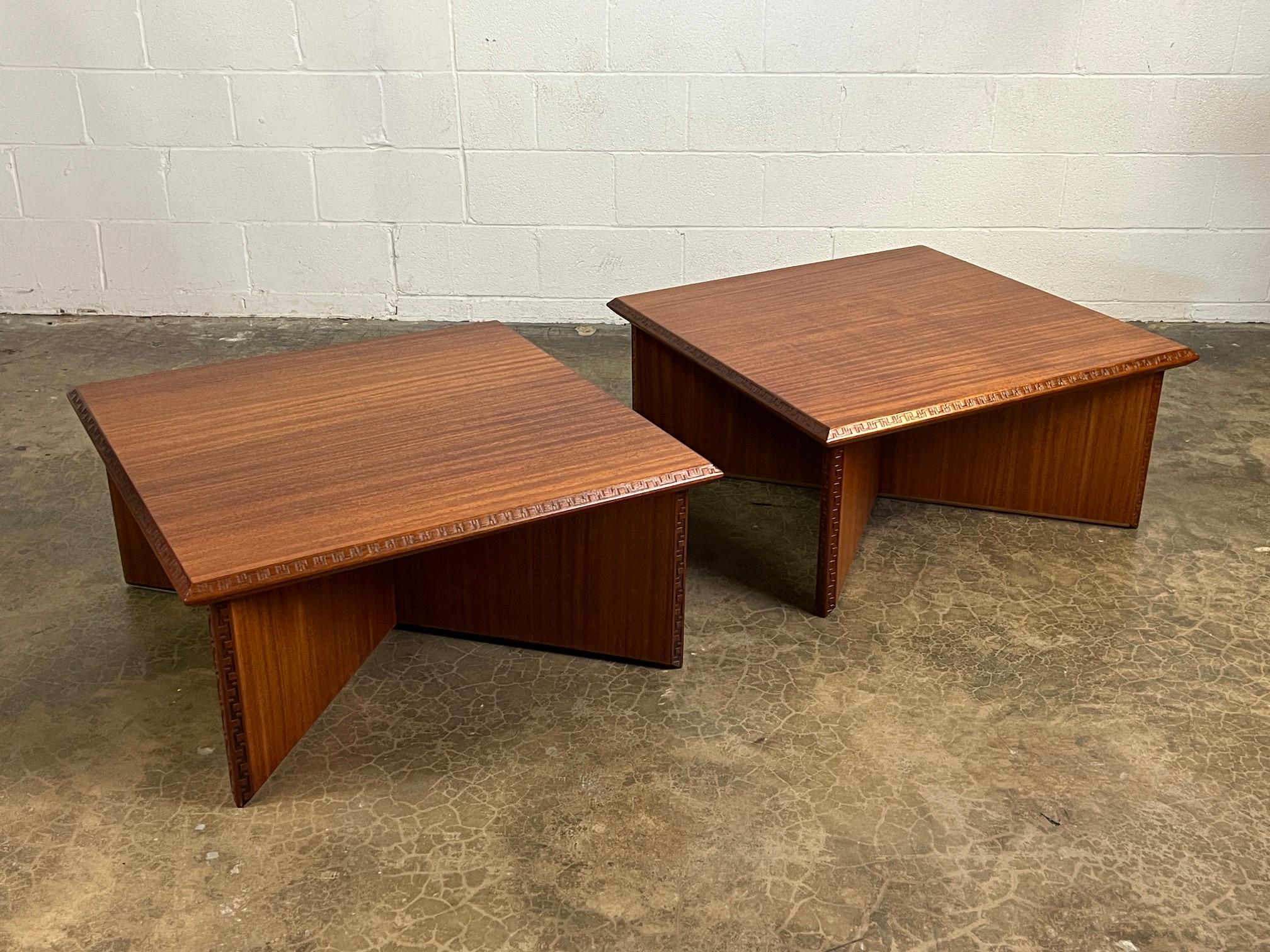 Pair of Frank Lloyd Wright Coffee Tables for Henredon 3
