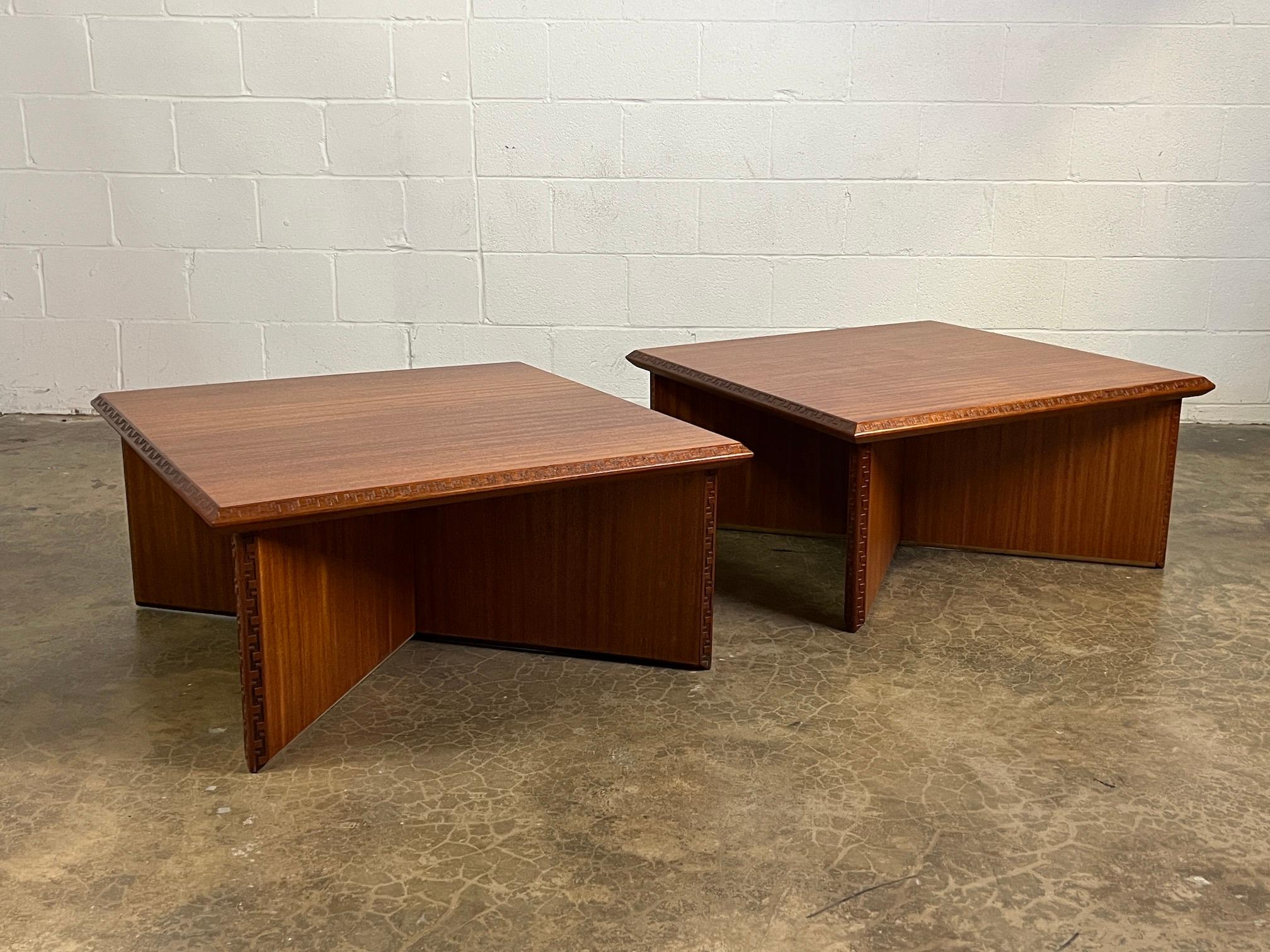 Pair of Frank Lloyd Wright Coffee Tables for Henredon 4