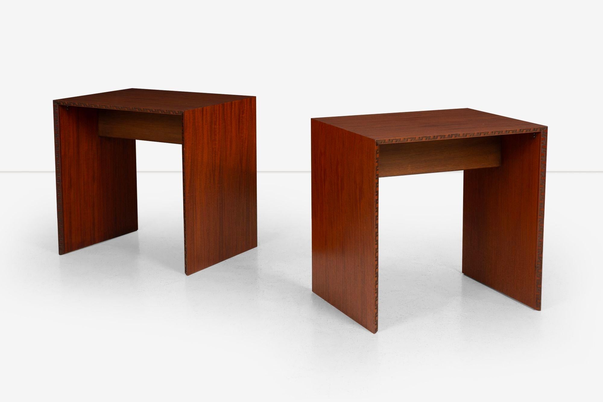 Mid-20th Century Pair of Frank Lloyd Wright End or Side Tables For Sale
