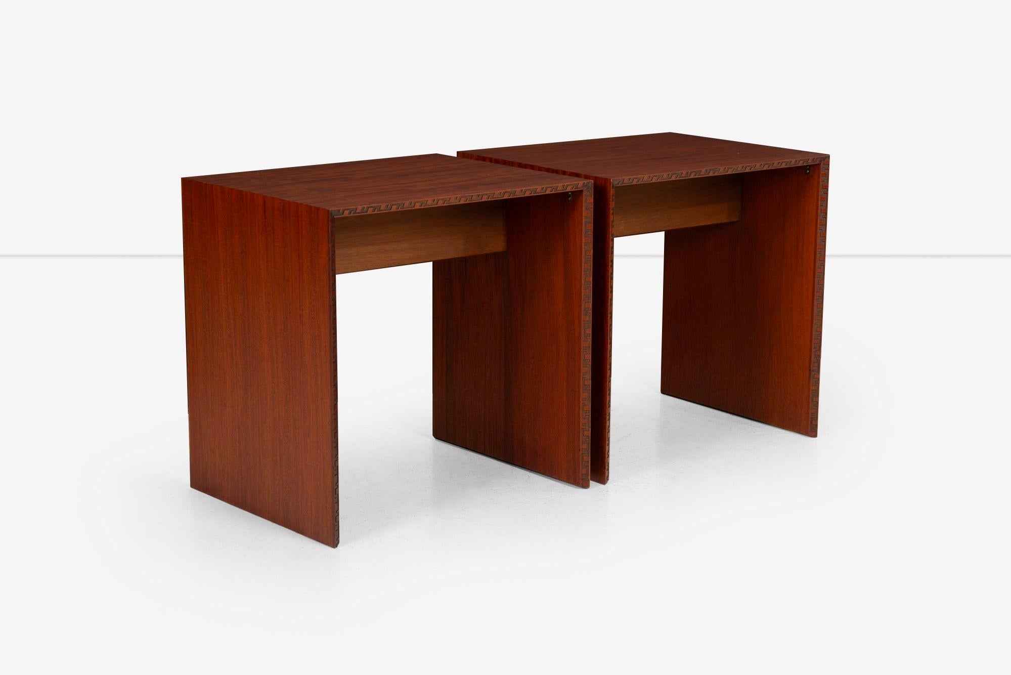 Mahogany Pair of Frank Lloyd Wright End or Side Tables For Sale