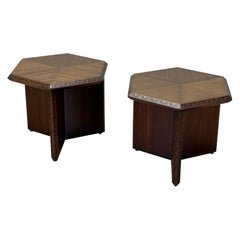 Pair of Frank Lloyd Wright for Henredon Hexagonal Side Tables