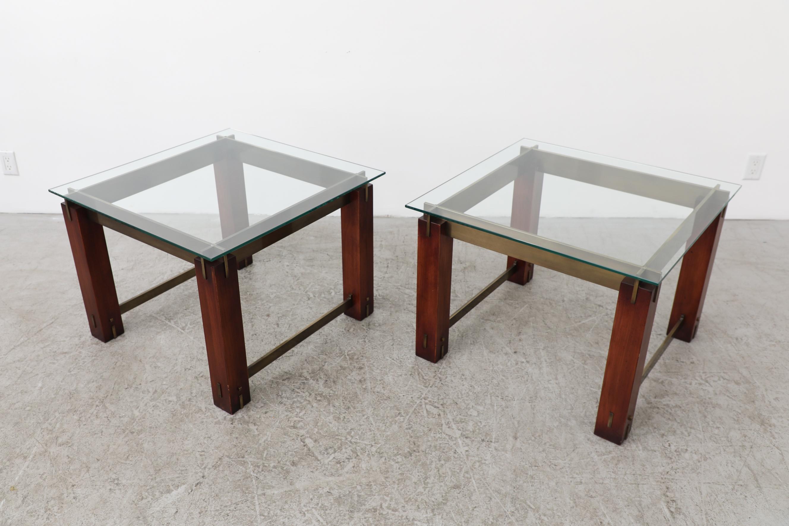 Mid-20th Century Pair of Frank Lloyd Wright Style Side Tables