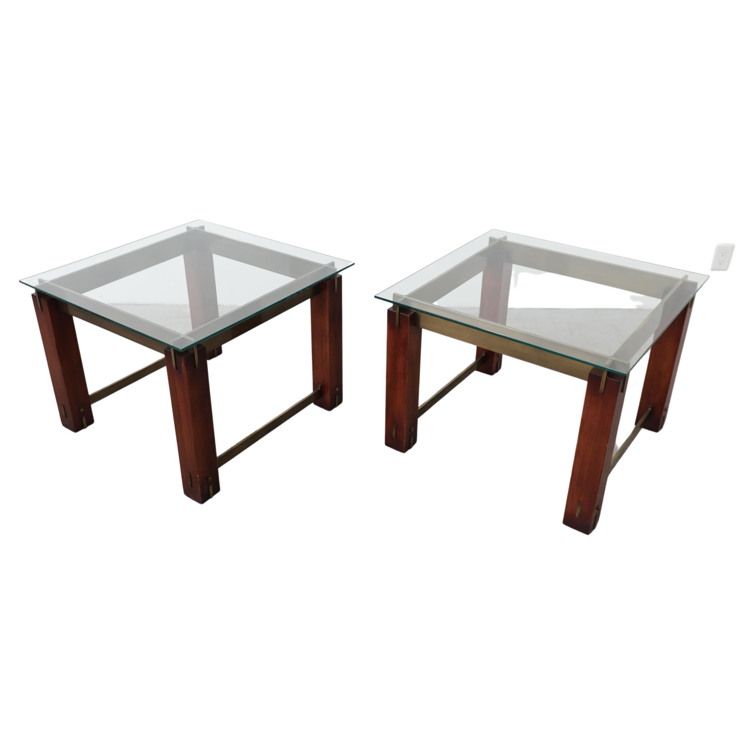 Pair of Frank Lloyd Wright Style Side Tables