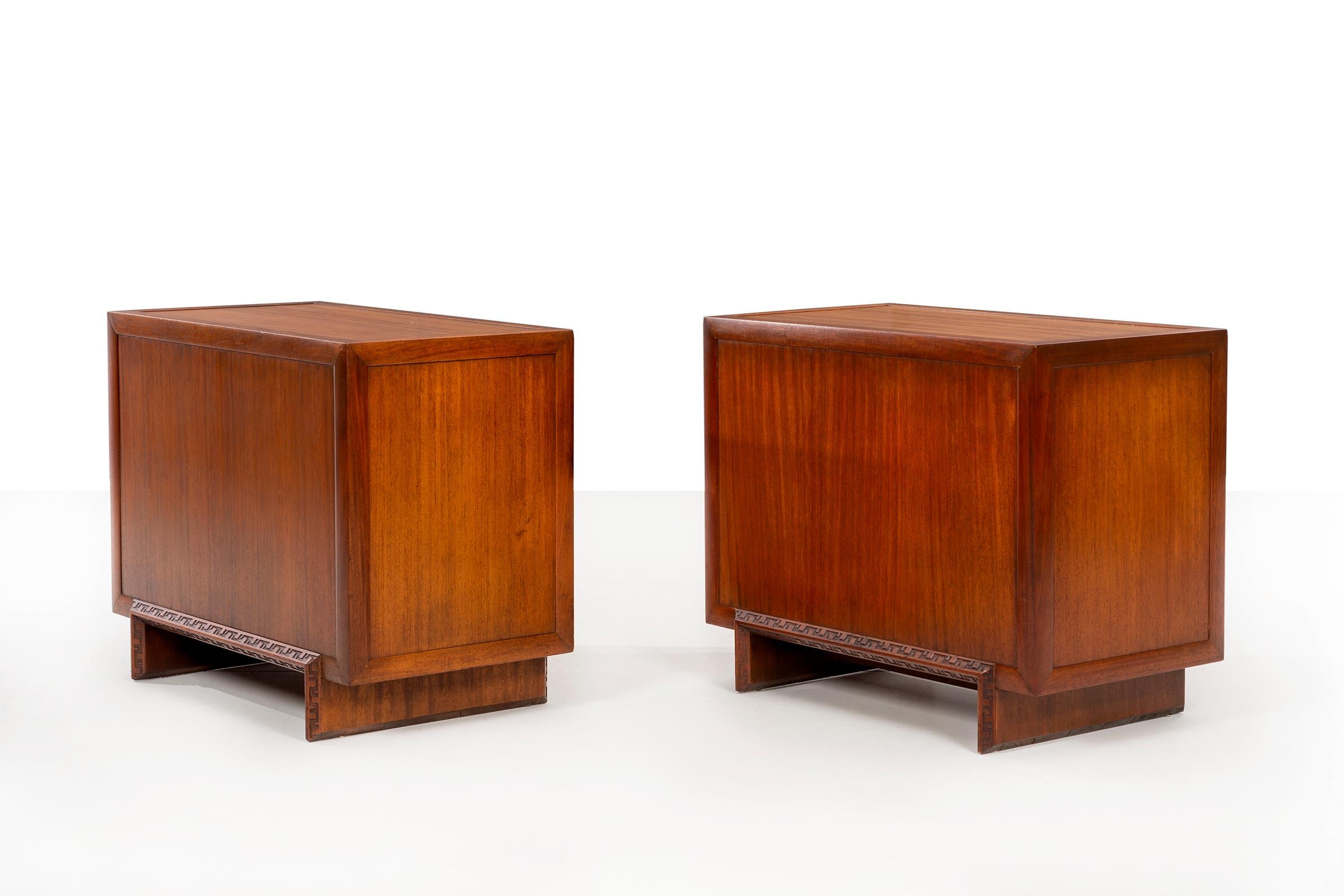 Pair of Frank Lloyd Wright Taliesin Small Cabinets In Good Condition In Chicago, IL