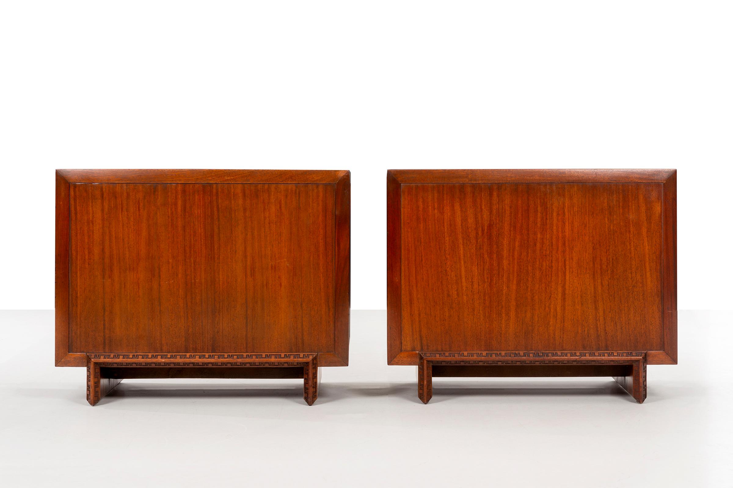Mid-20th Century Pair of Frank Lloyd Wright Taliesin Small Cabinets