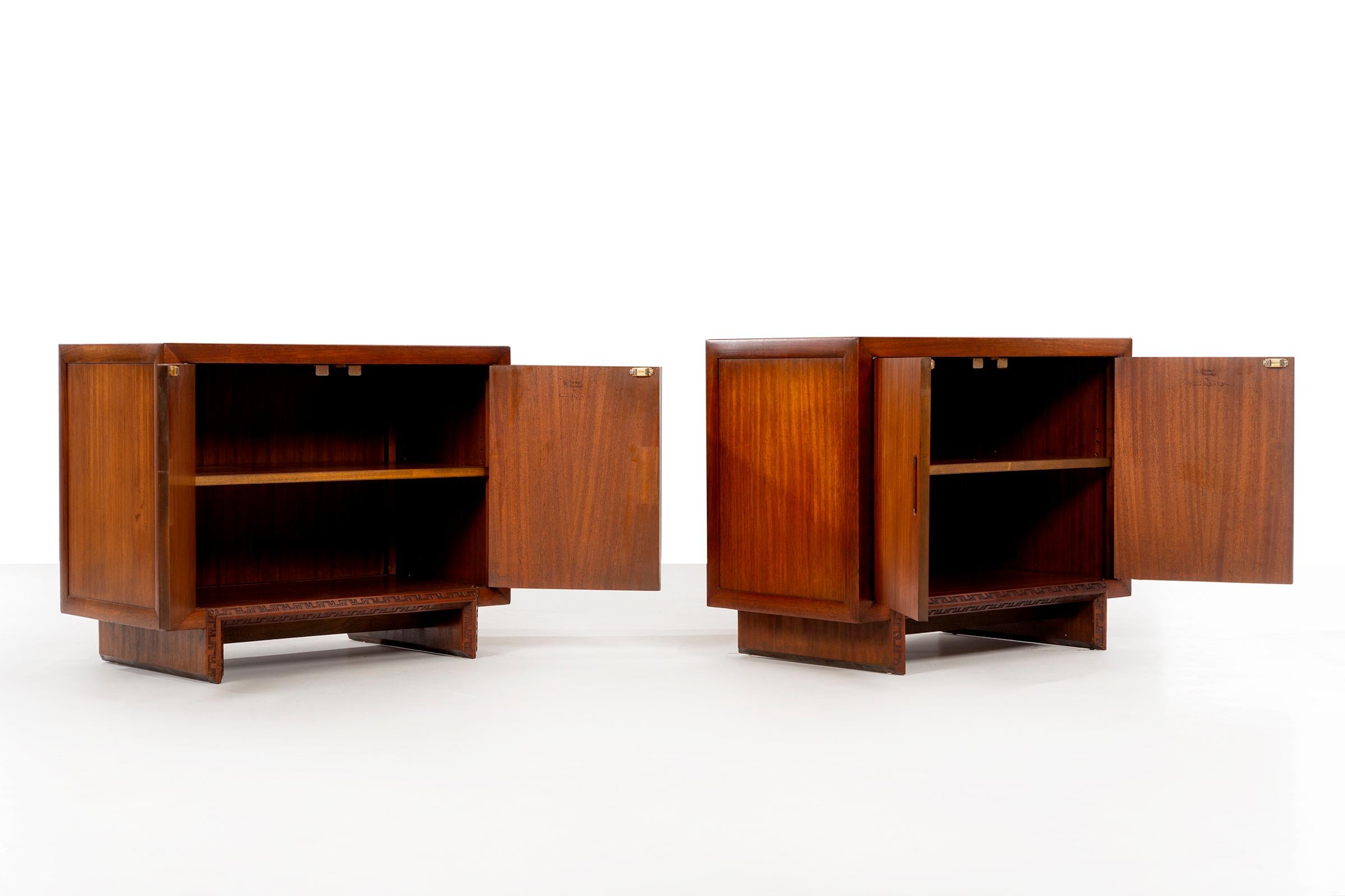 Pair of Frank Lloyd Wright Taliesin Small Cabinets 1
