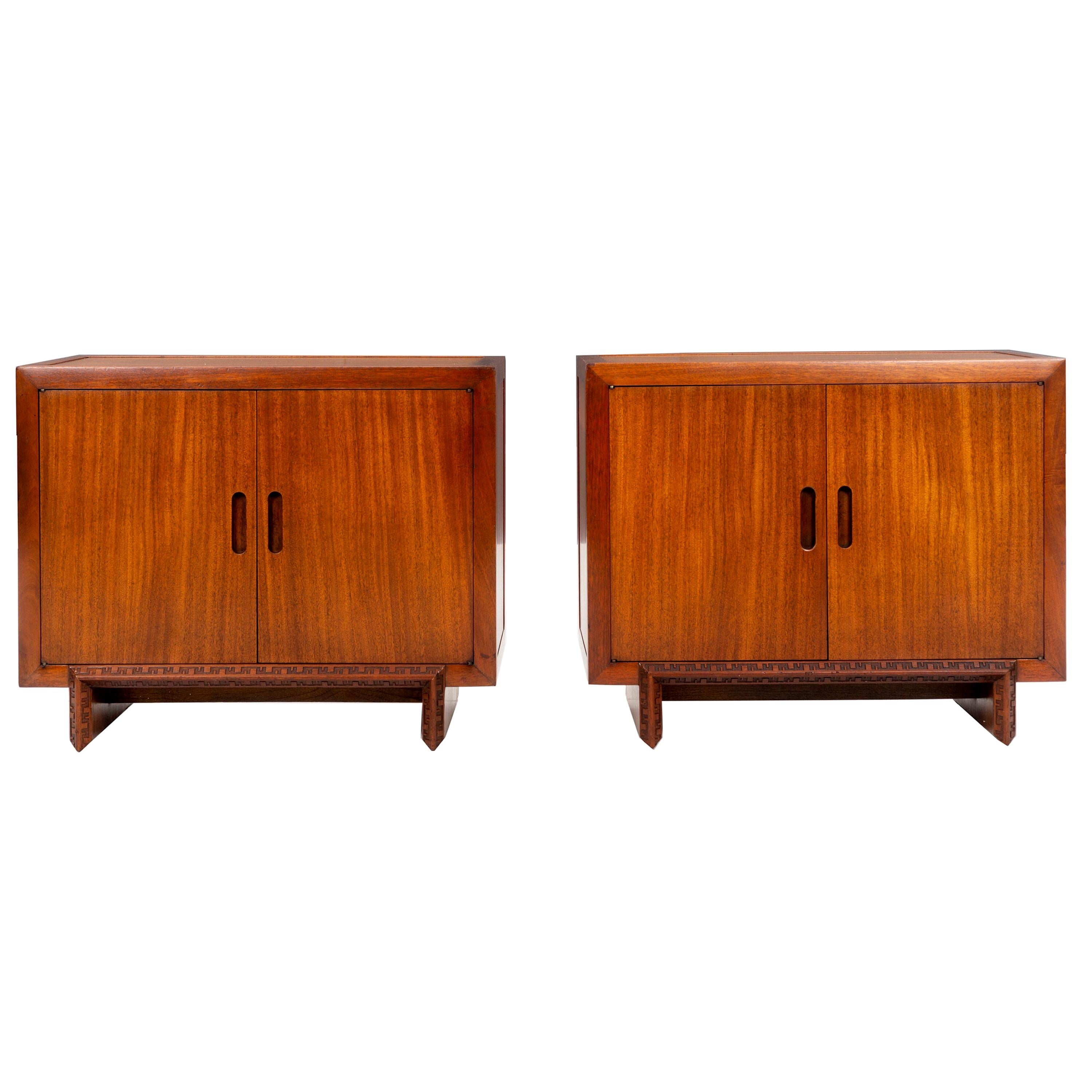 Pair of Frank Lloyd Wright Taliesin Small Cabinets