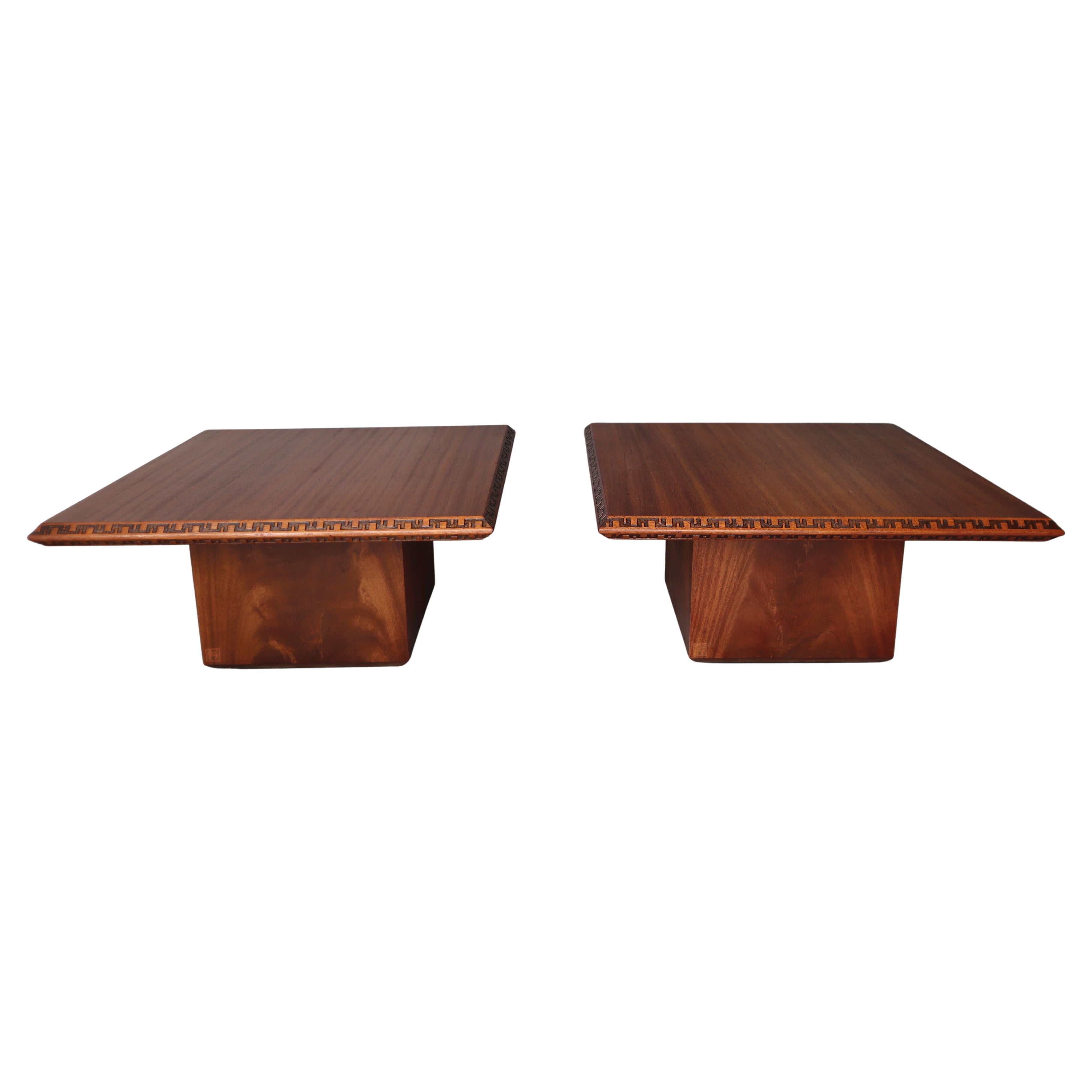 Pair of Frank Lloyd Wright Taliesin Tables for Henredon