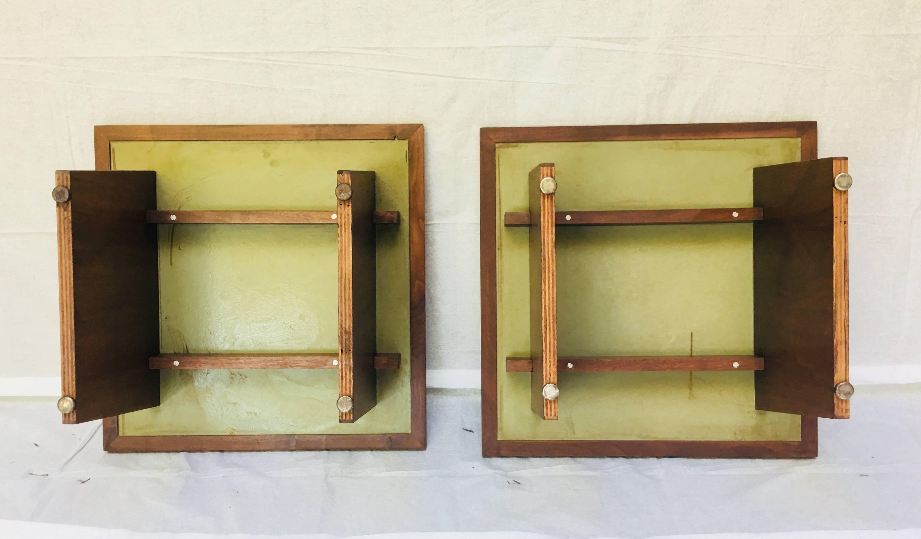 End tables by Frank Rohloff, Walnut with Black inset, California 1960s In Good Condition For Sale In Camden, ME