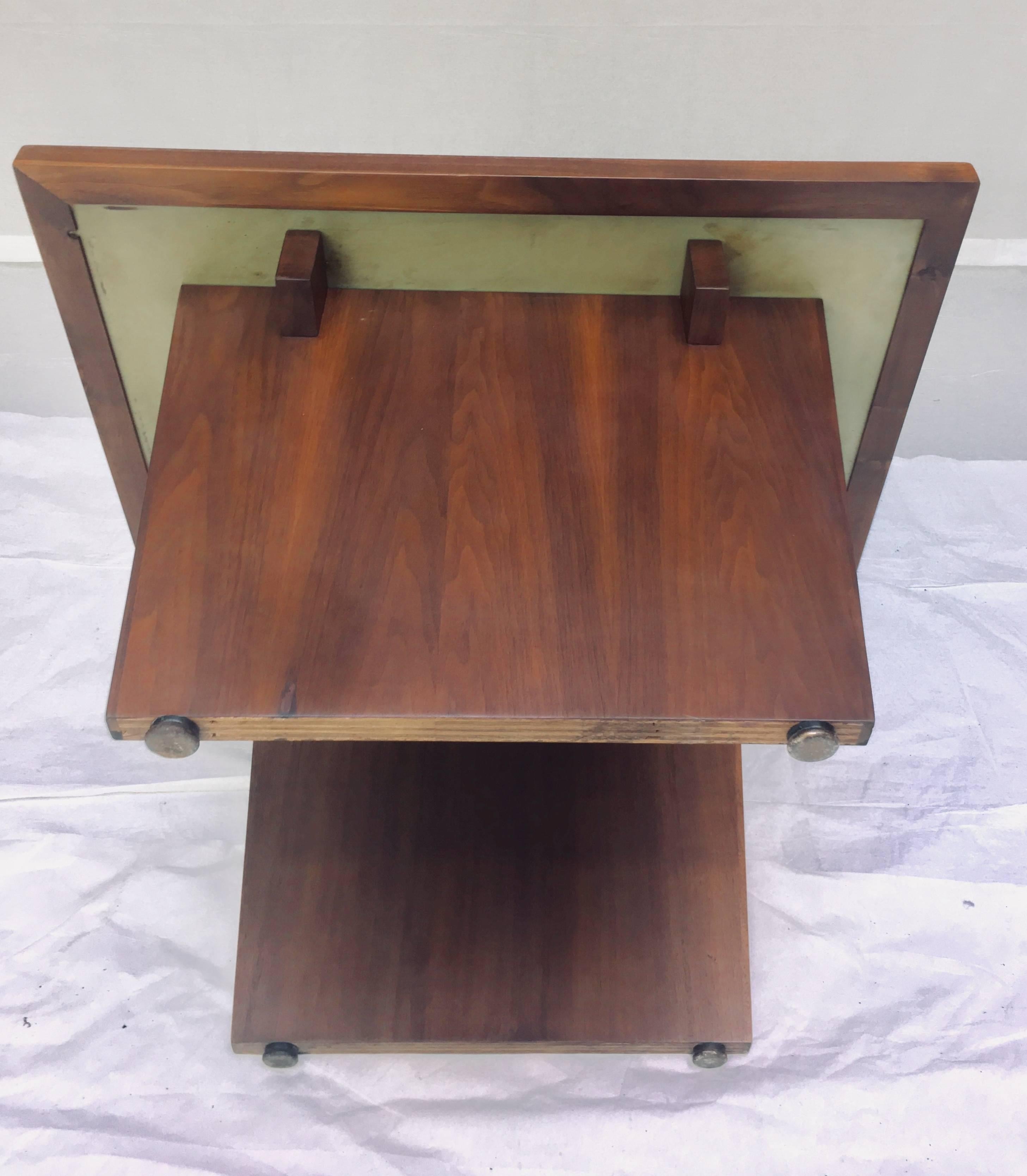 Resin End tables by Frank Rohloff, Walnut with Black inset, California 1960s For Sale