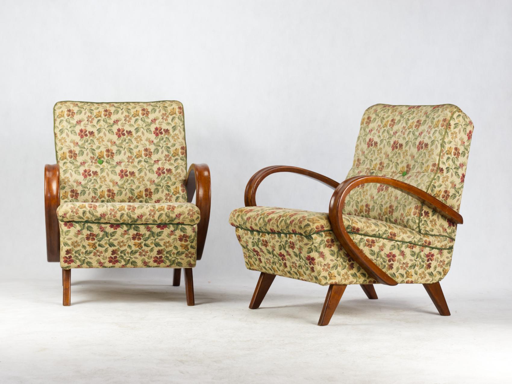 Pair of armchairs by Frantisek Jirák, Czechoslovakia 1950s, Wood is in good condition,