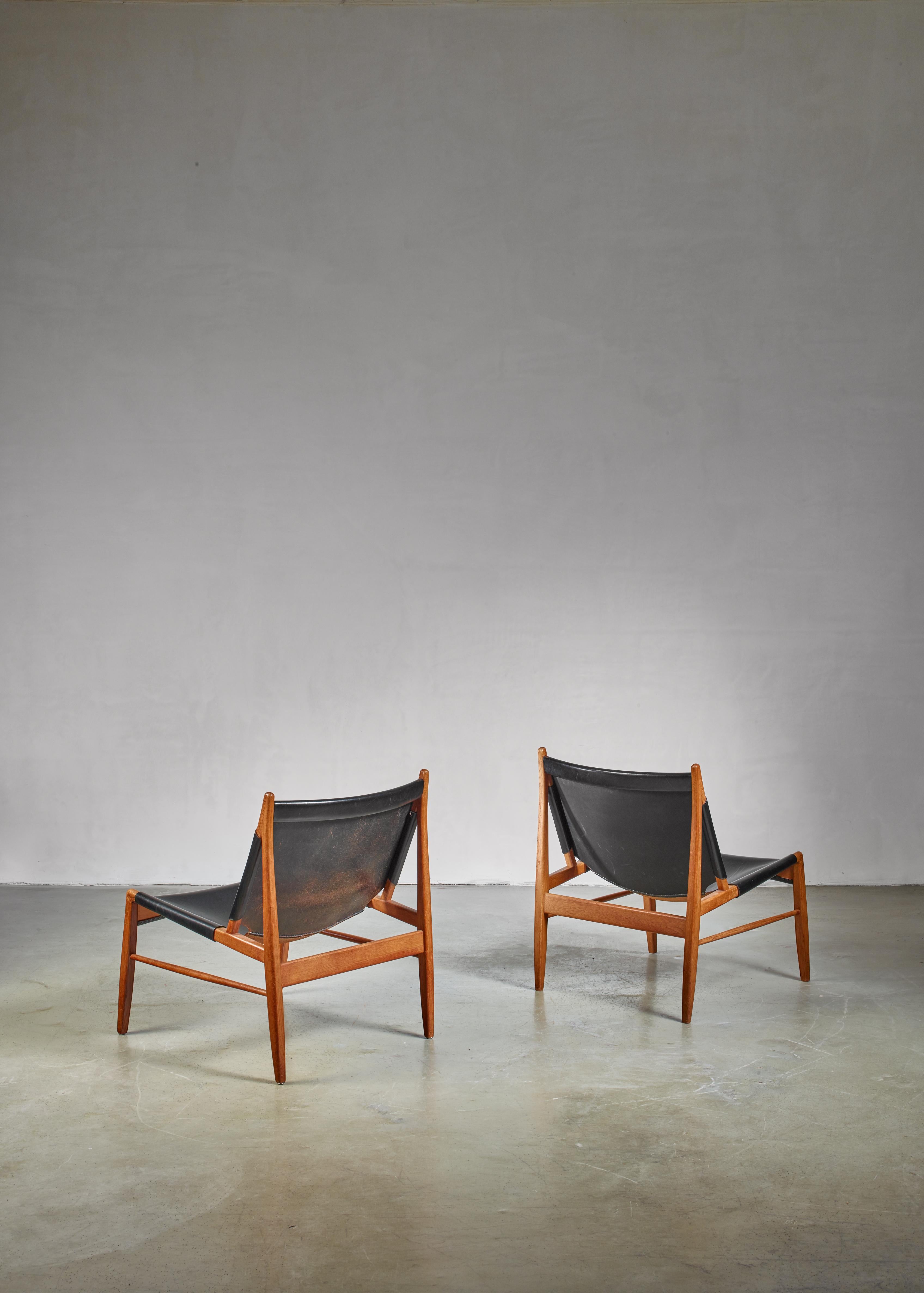 Mid-Century Modern Pair of Franz Xaver Lutz Hunting Chairs, Germany For Sale