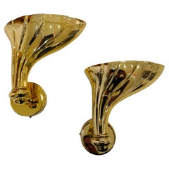Paar italienische Wandleuchten aus polierter Bronze von Fratelli Martini, 1980