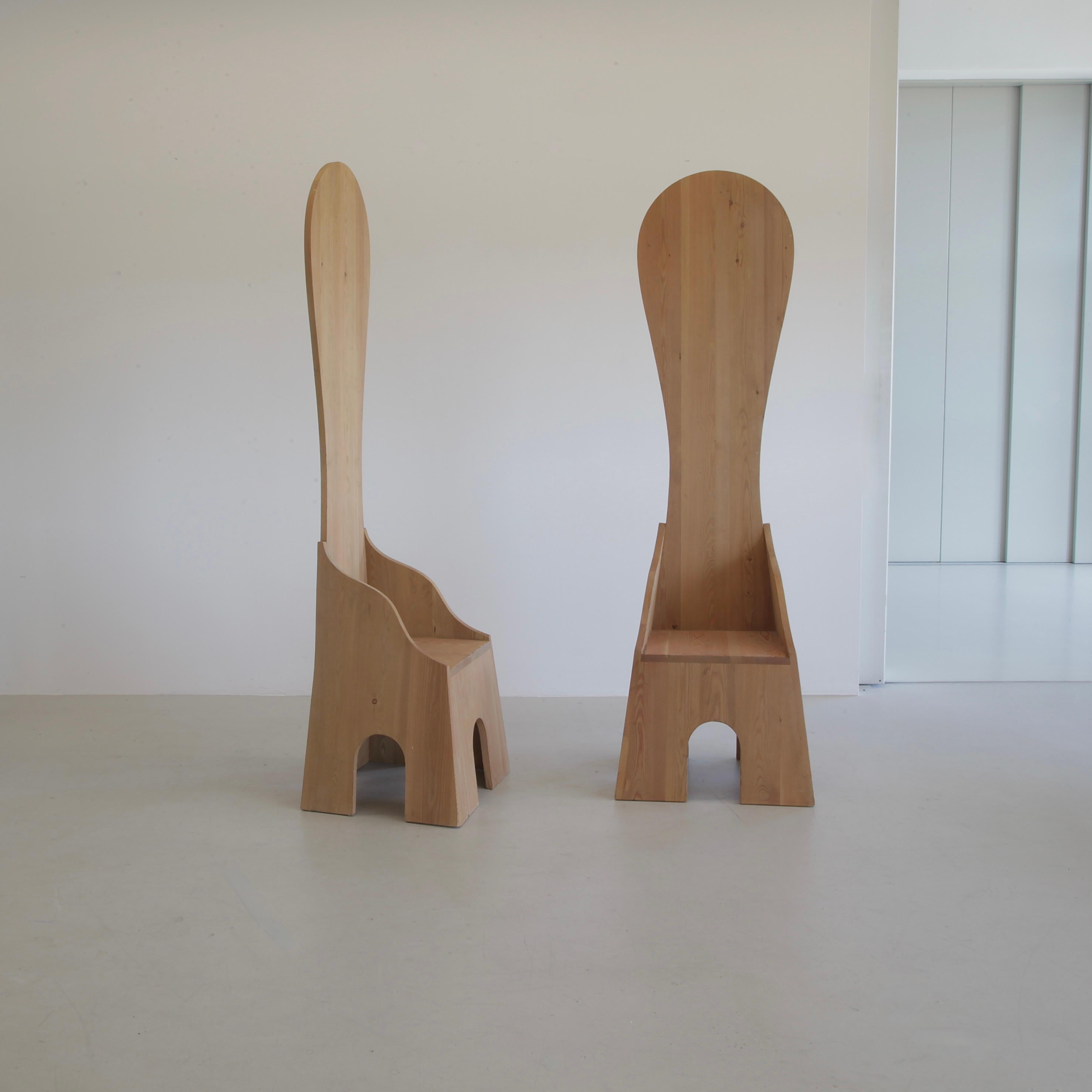 Italian PAIR of 'Fratina' Chairs by Mario CEROLI, 1972 SIGNED